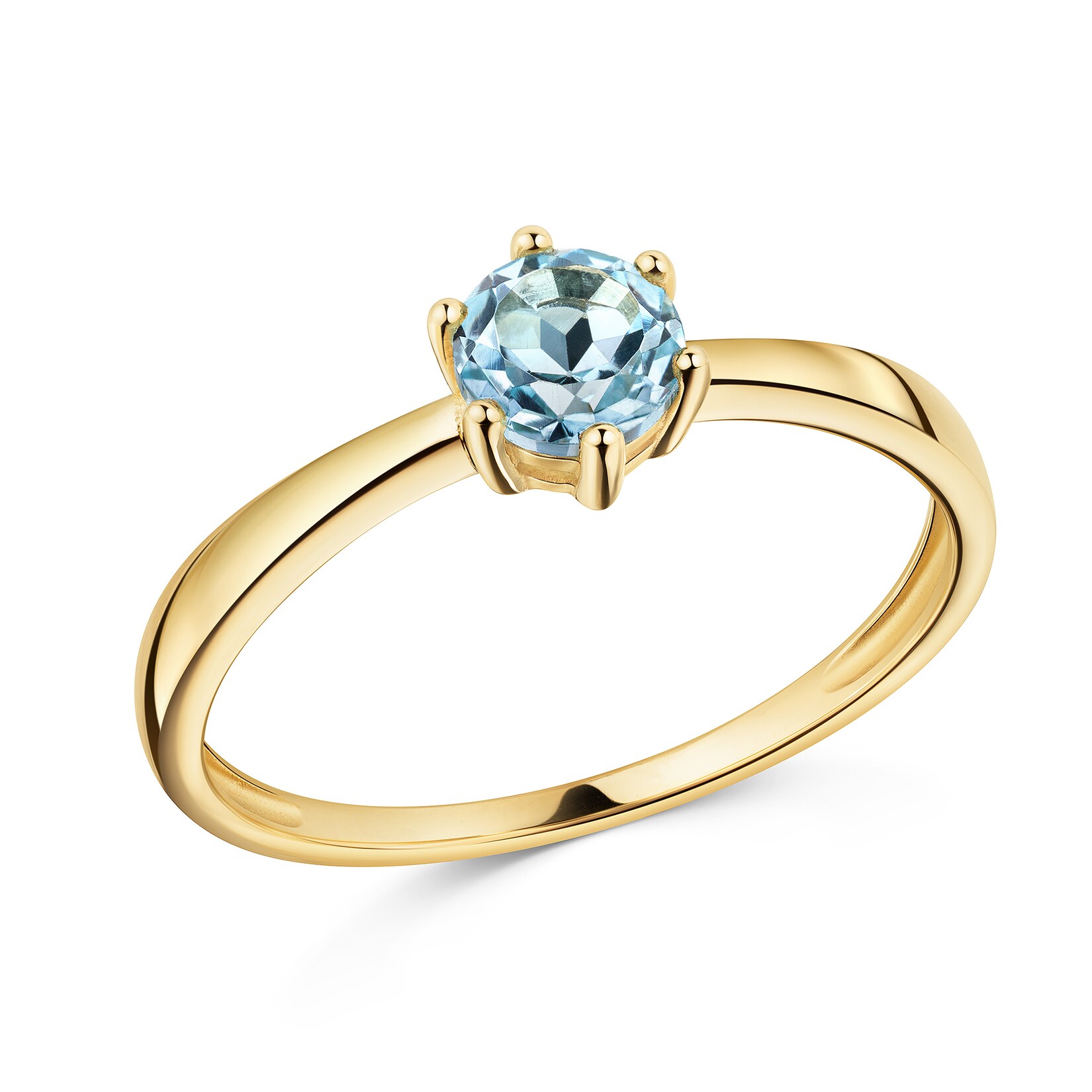 Fascination by Ellen K. Ring Gelbgold 375 mit Sky-Blue-Topas als Solitär