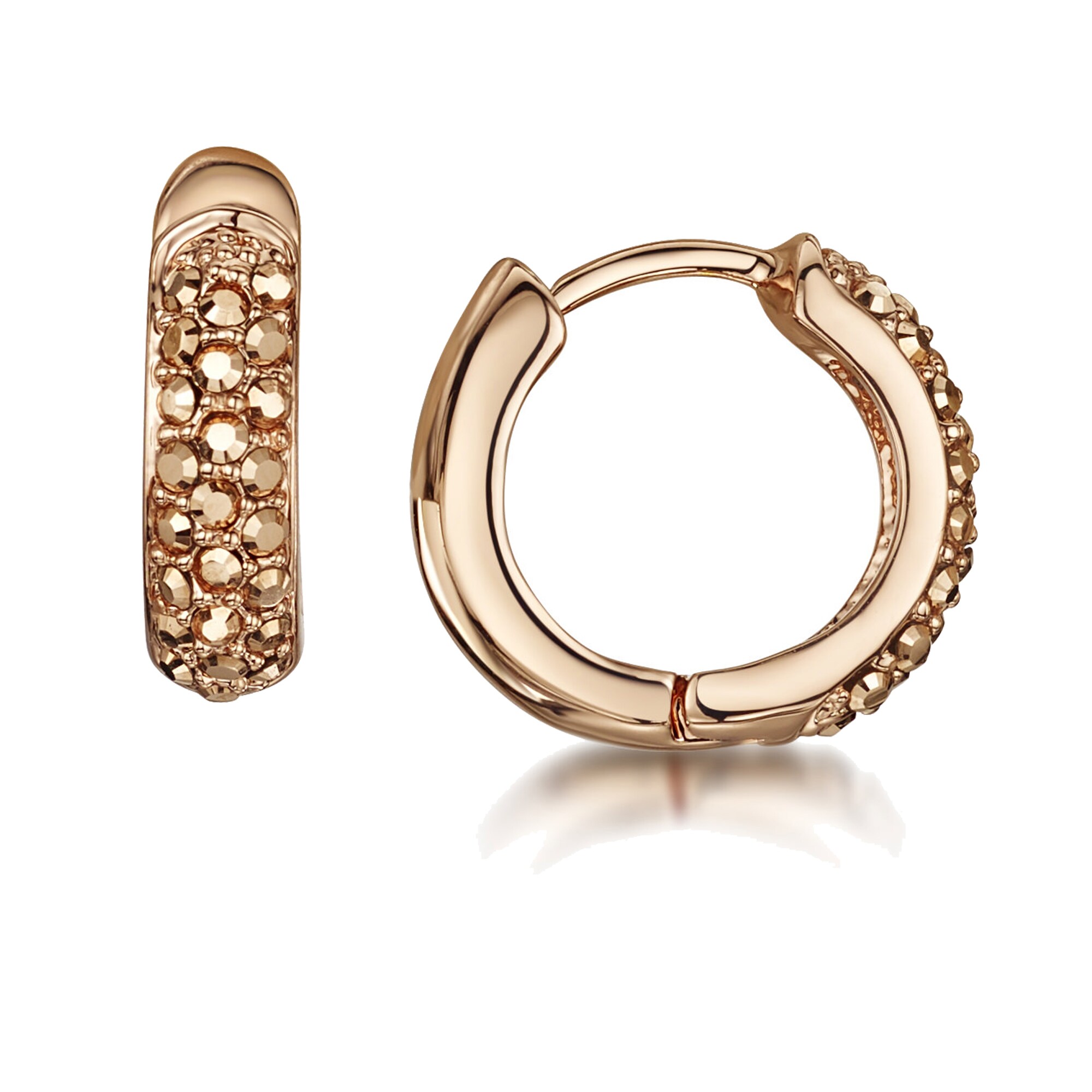 Buckley London Creolen Messing vergoldet mit Kristallen - Bild 1