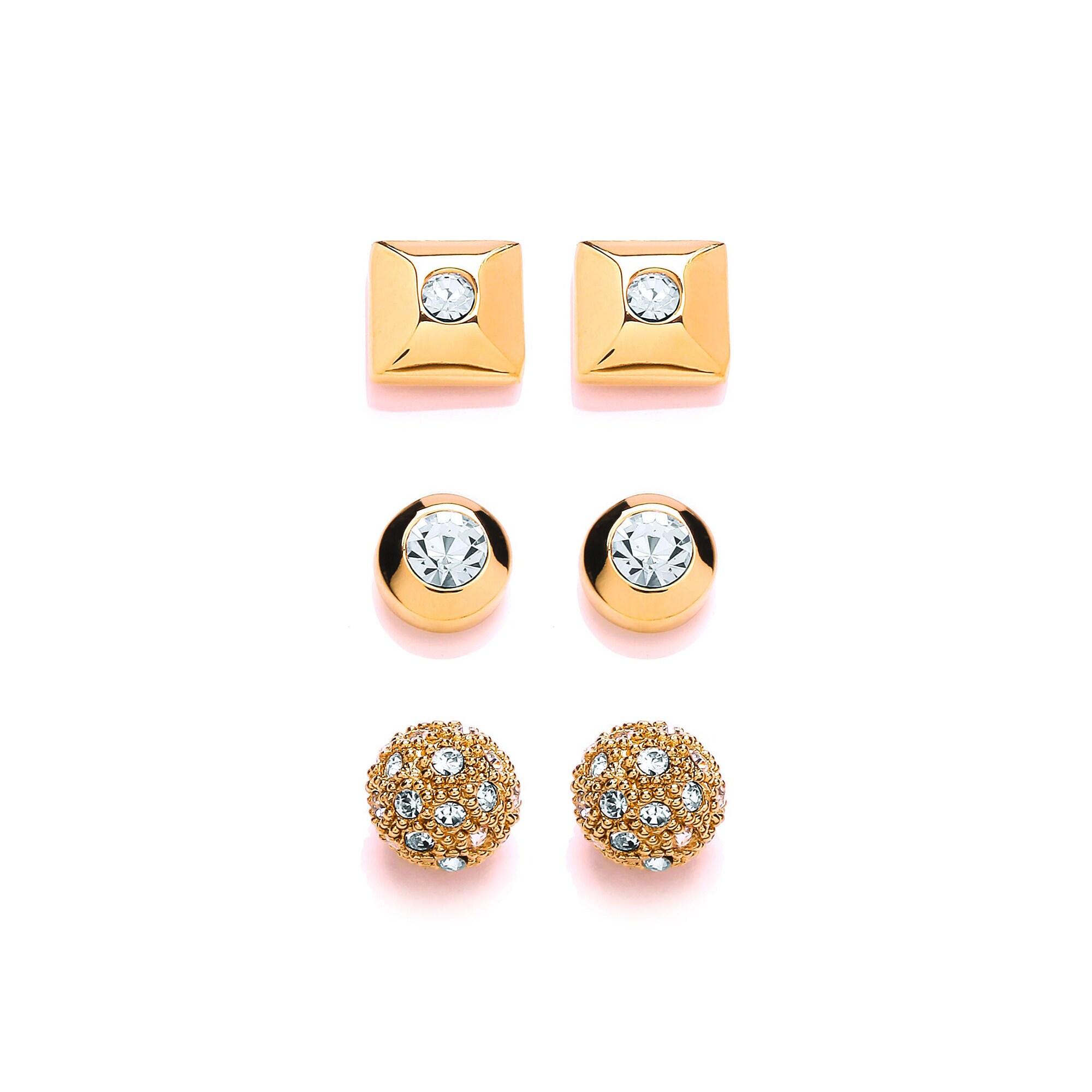 Buckley London Ohrstecker-Set vergoldet mit Kristallen - Bild 1