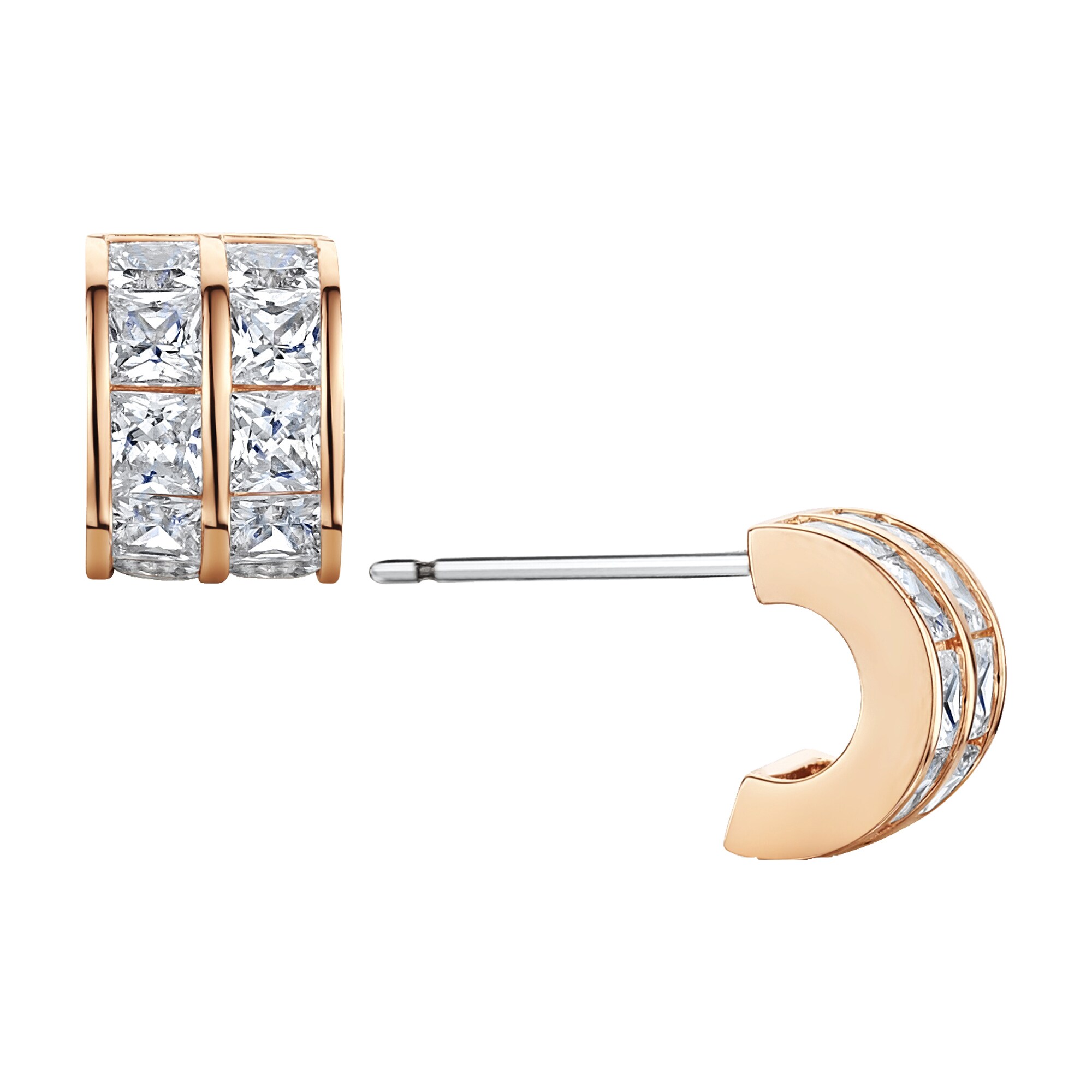 Buckley London Ohrstecker rotvergoldet mit Zirkonia - Bild 1