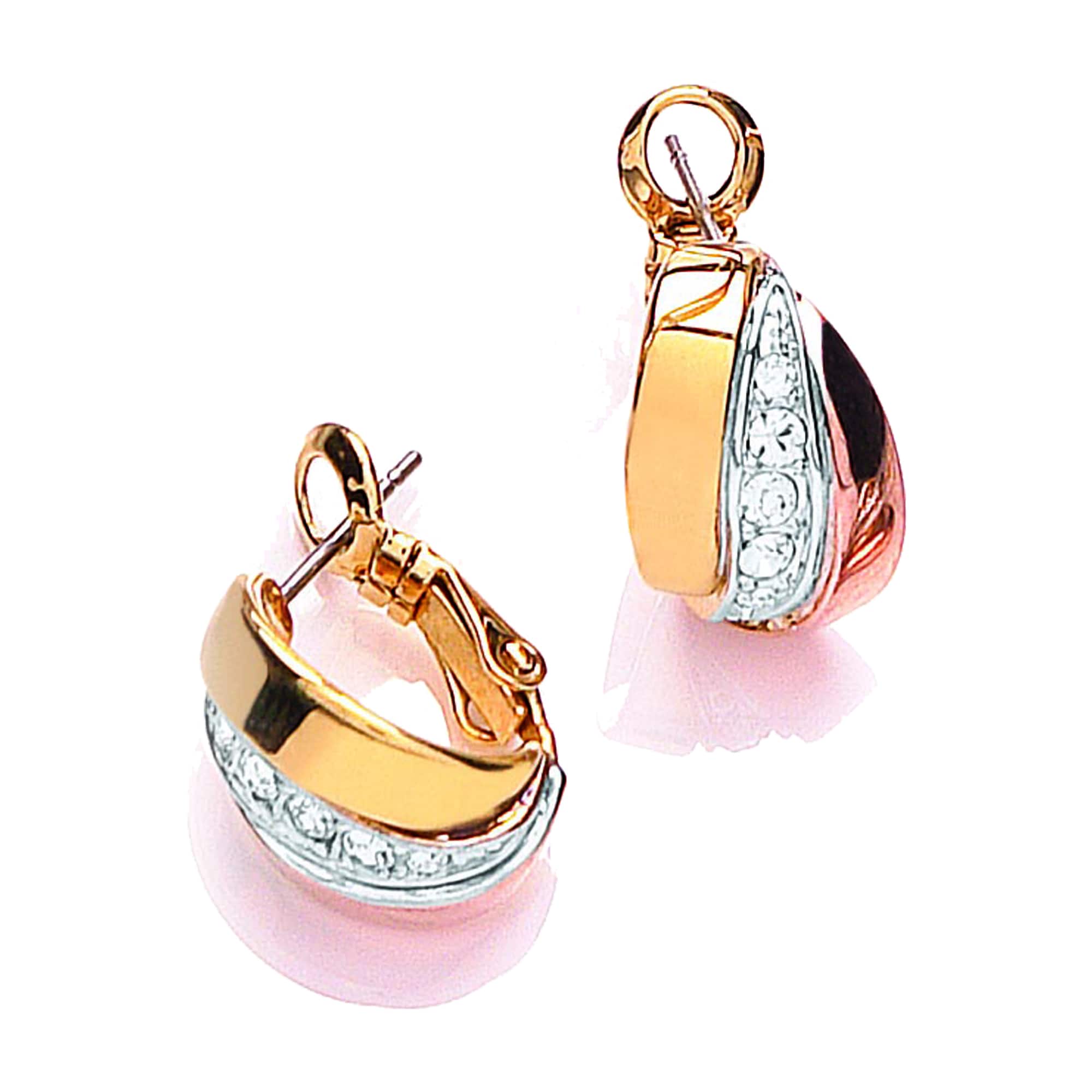 Buckley London Ohrstecker Messing dreifarbig mit Zirkonia - Bild 1