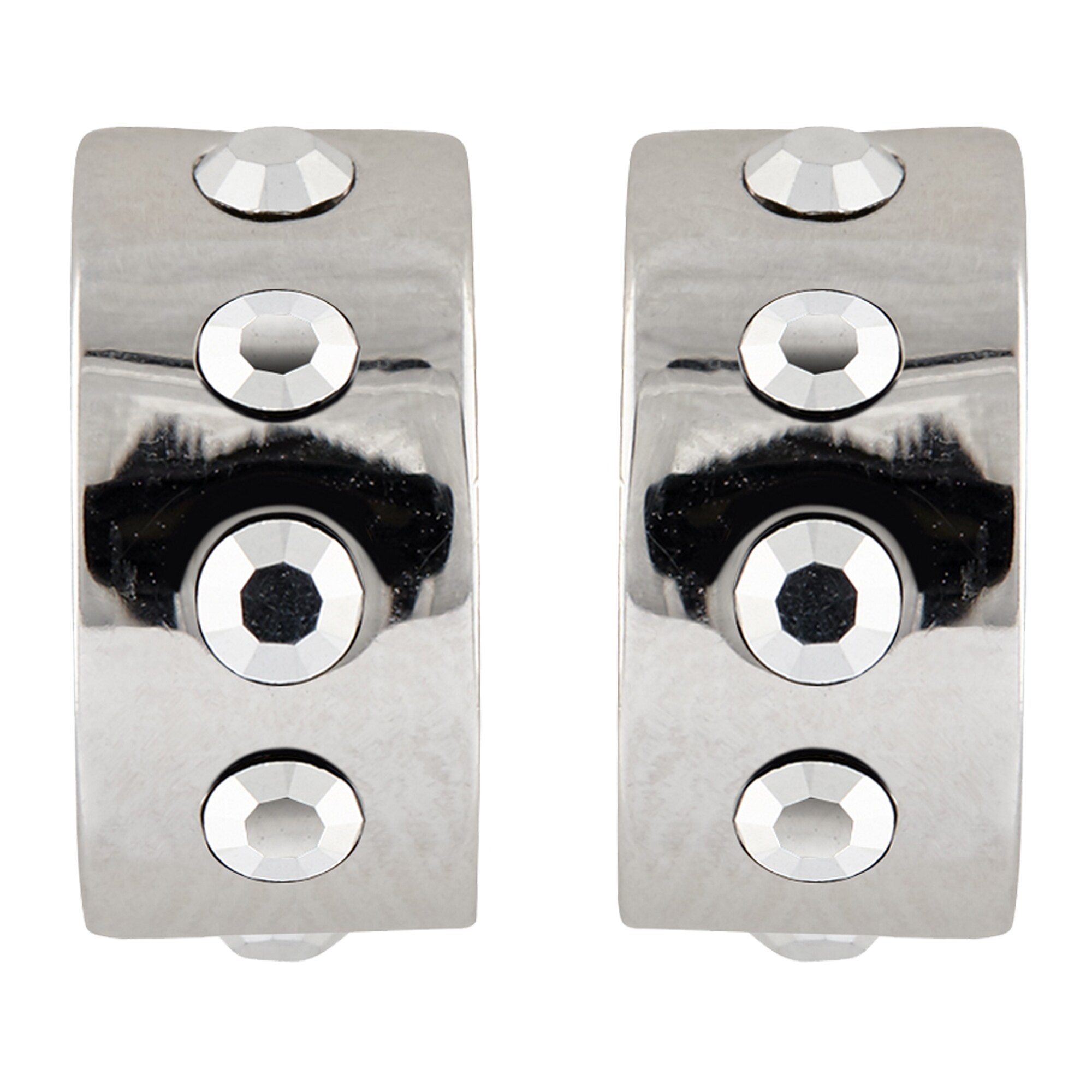 Buckley London Creolen Messing rhodiniert mit Kristallen - Bild 1