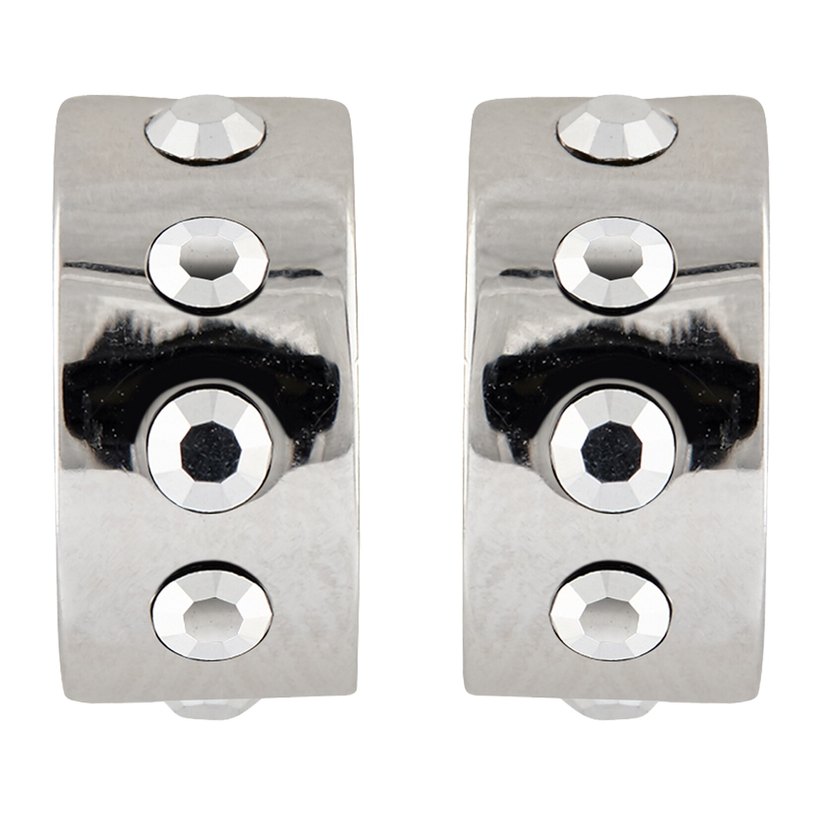 Buckley London Creolen Messing rhodiniert mit Kristallen | 04006046260756