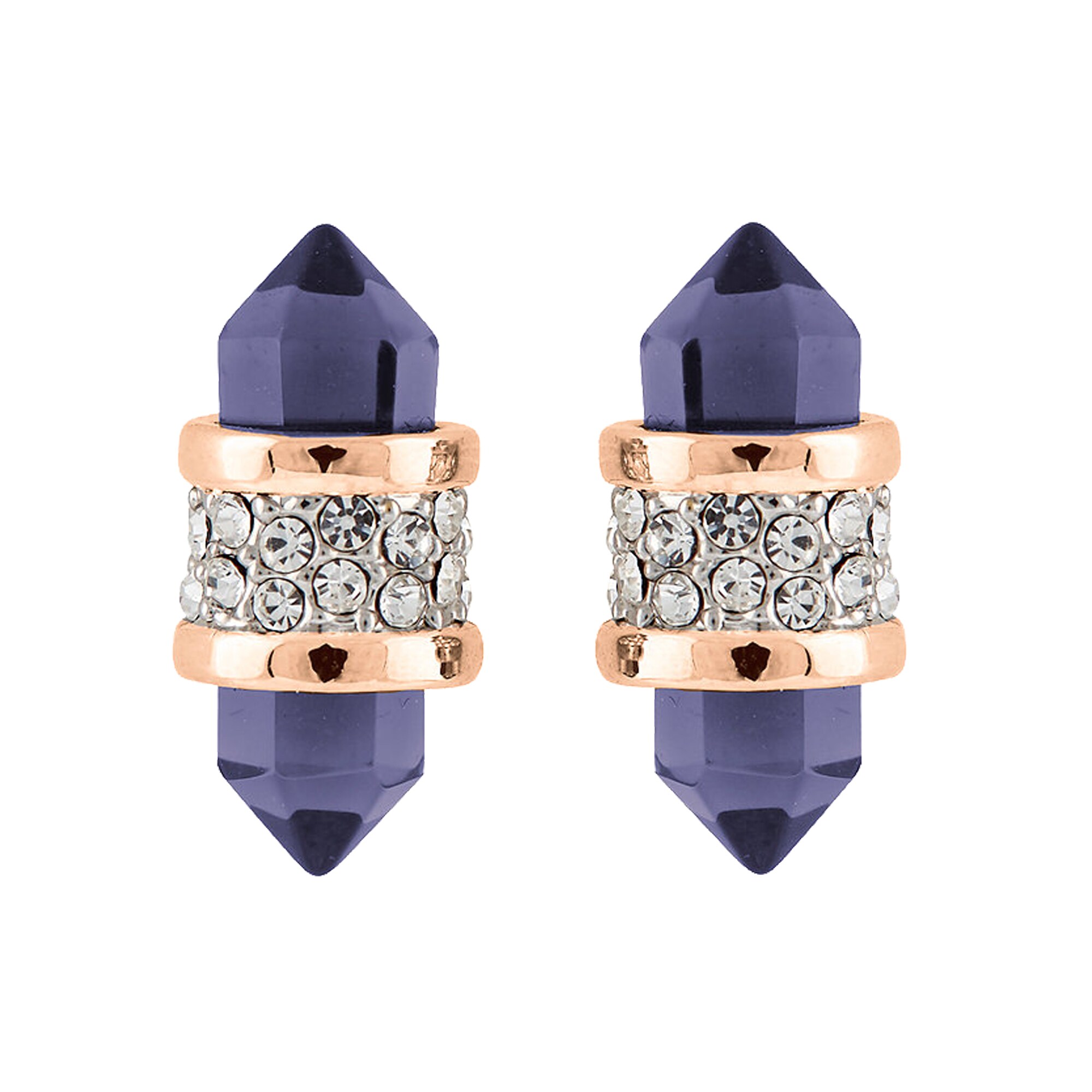 Buckley London Ohrstecker Messing ros&eacute;vergoldet mit Glas und Kristallen - Bild 1