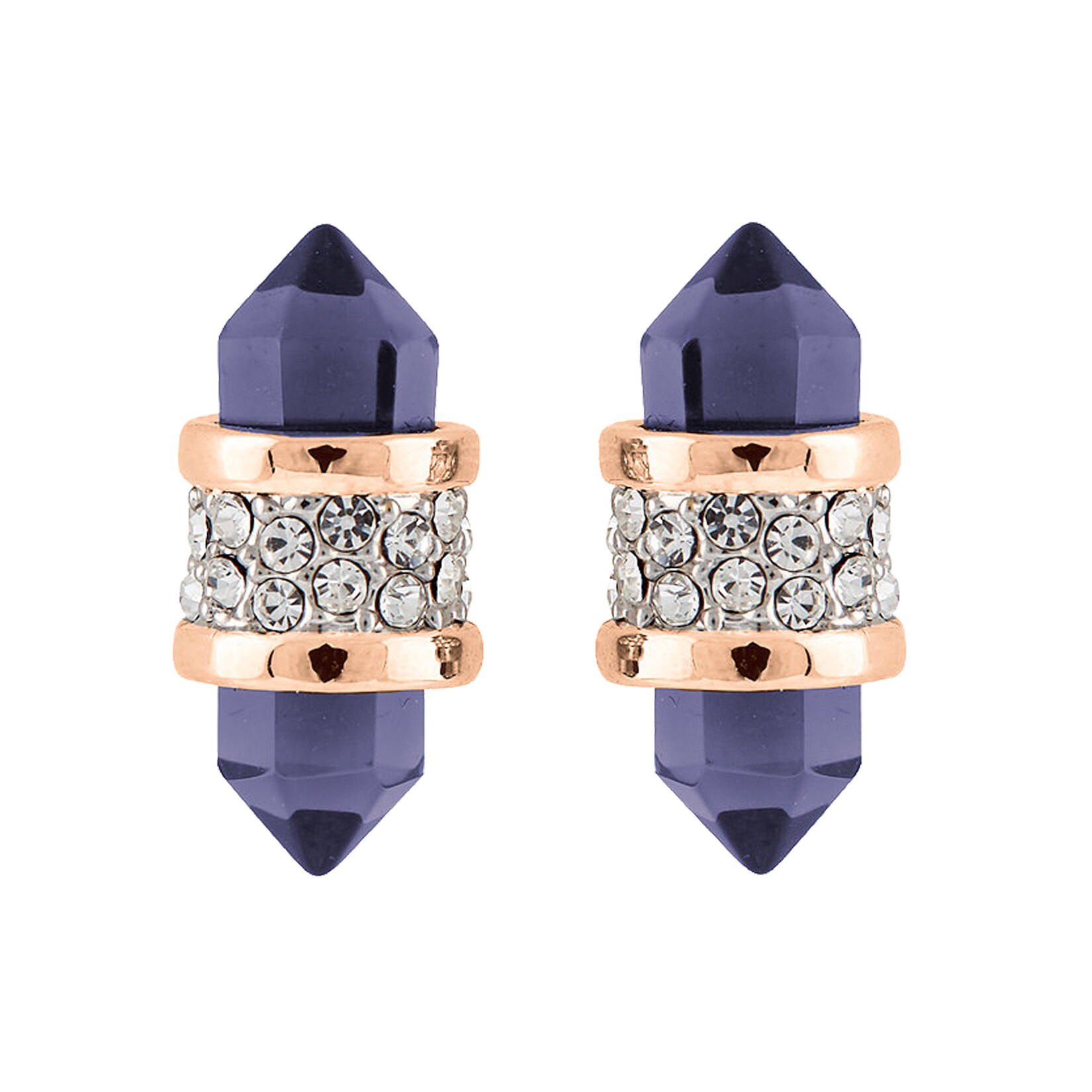 Buckley London Ohrstecker Messing rosévergoldet mit Glas und Kristallen | 04006046260398