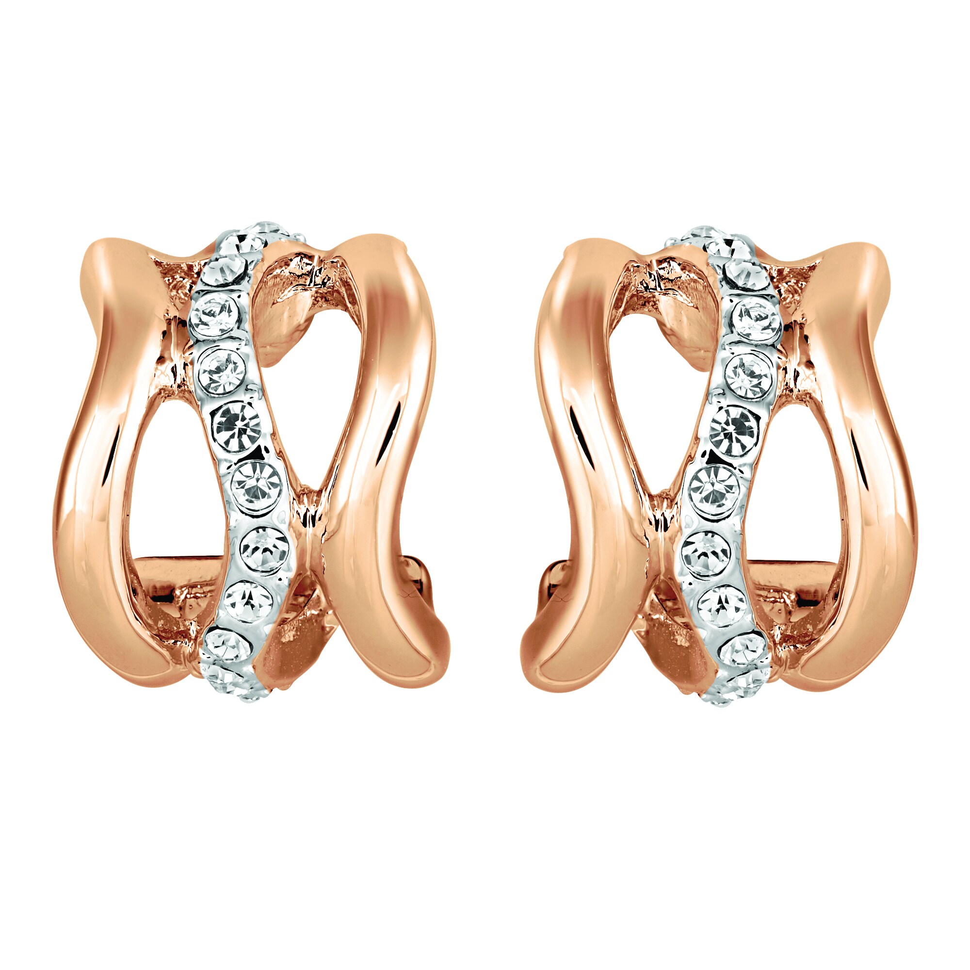 Buckley London Ohrstecker Messing ros&eacute; vergoldet mit Kristallen - Bild 1