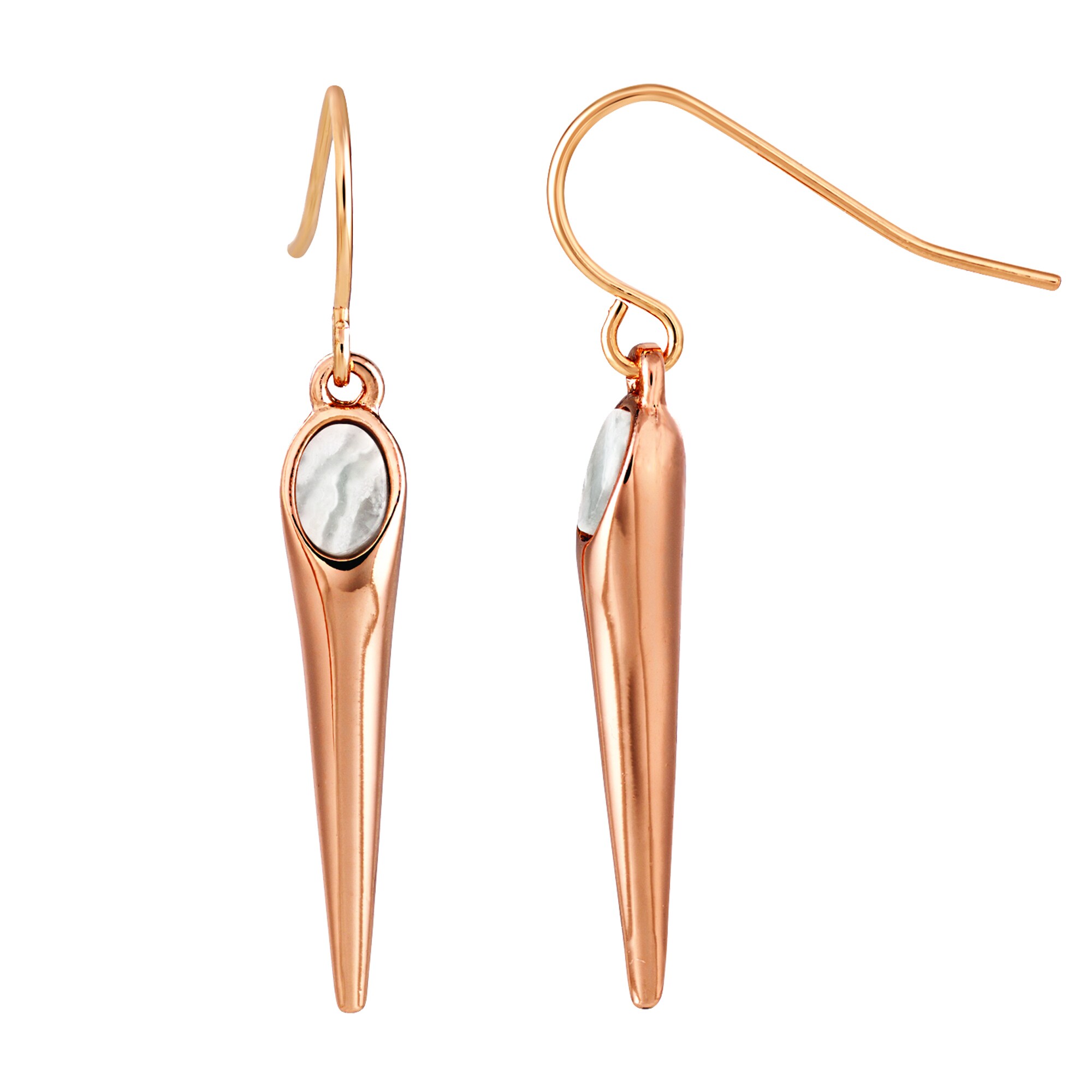 Buckley London Ohrh&auml;nger Messing ros&eacute;vergoldet mit Perlmutt - Bild 1