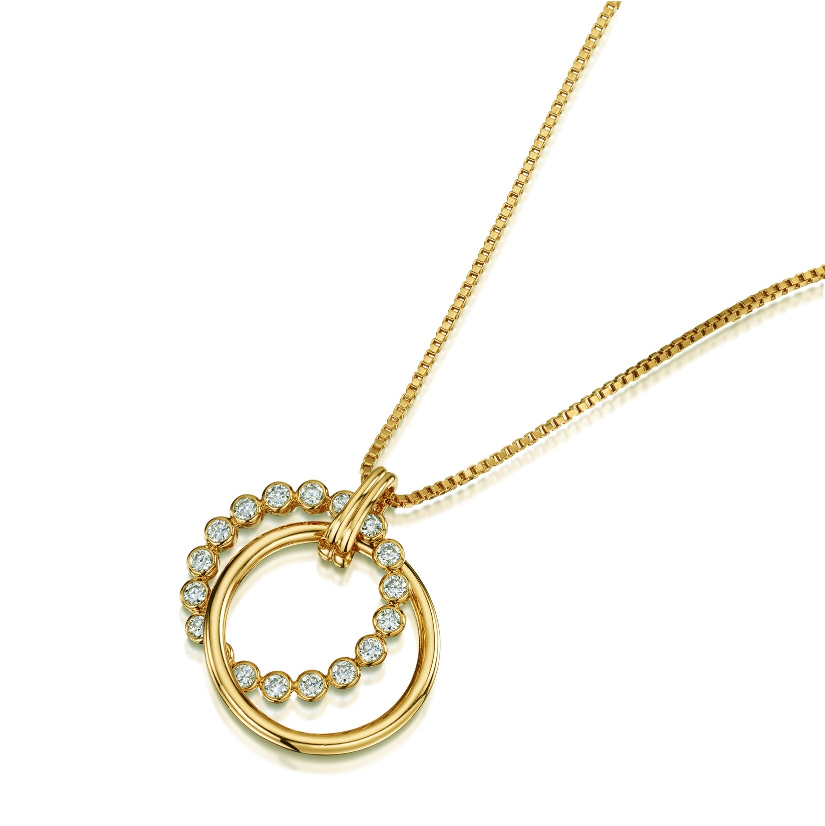 Buckley London Anhänger mit Kette vergoldet mit Zirkonia | 04006046249409