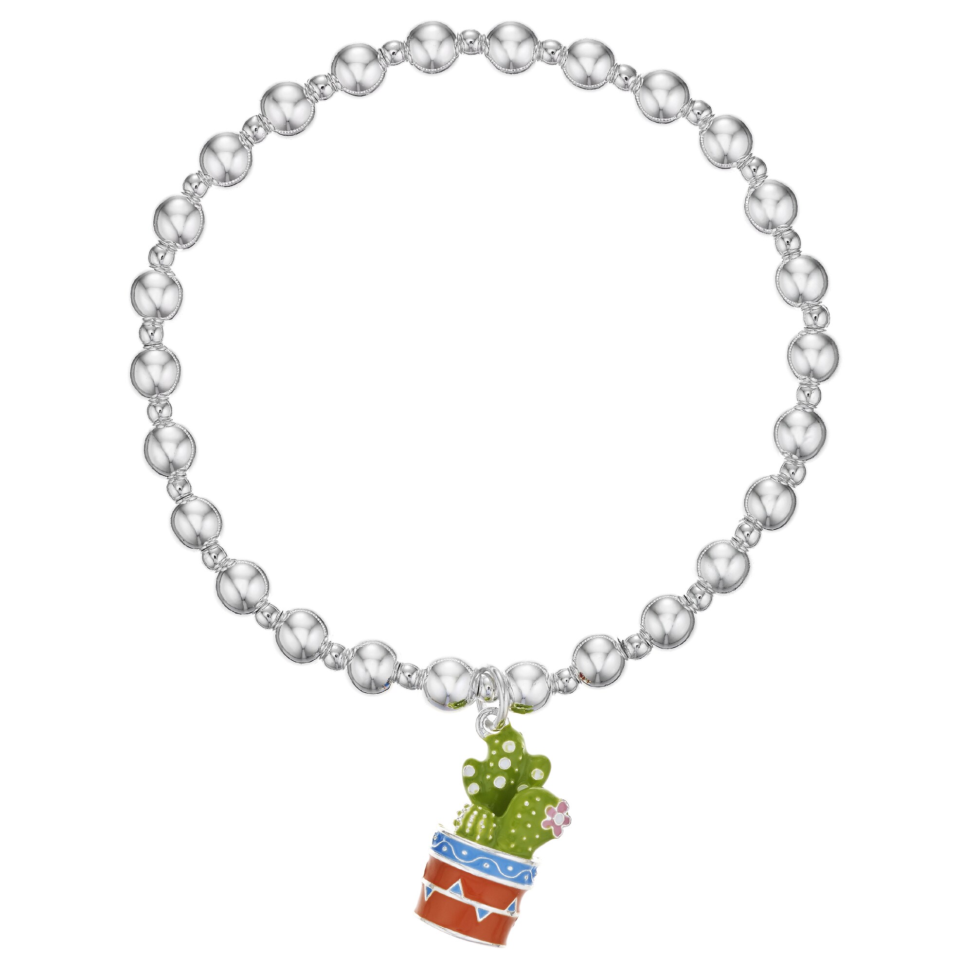 Buckley London Armband Messing silberfarben Stretch Kaktus Lack - Bild 1