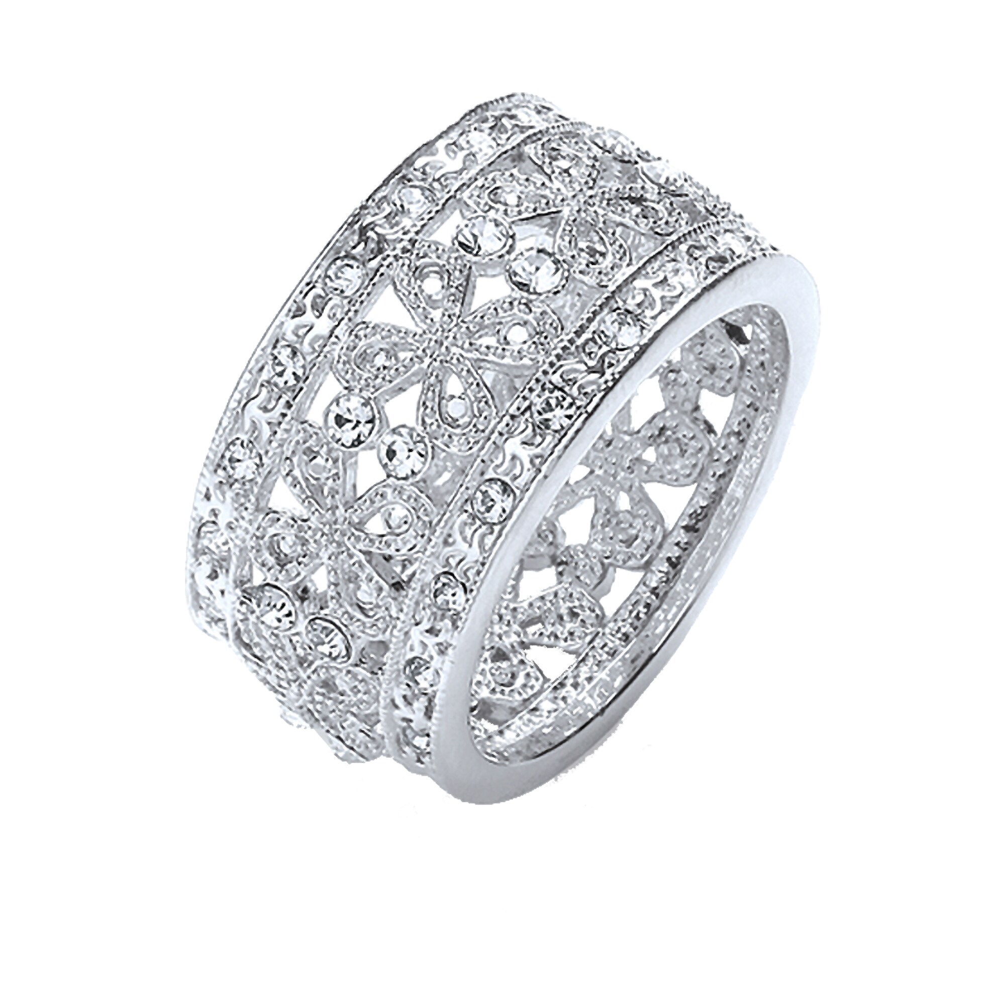 Buckley London Ring rhodiniert mit Kristallen - Bild 1