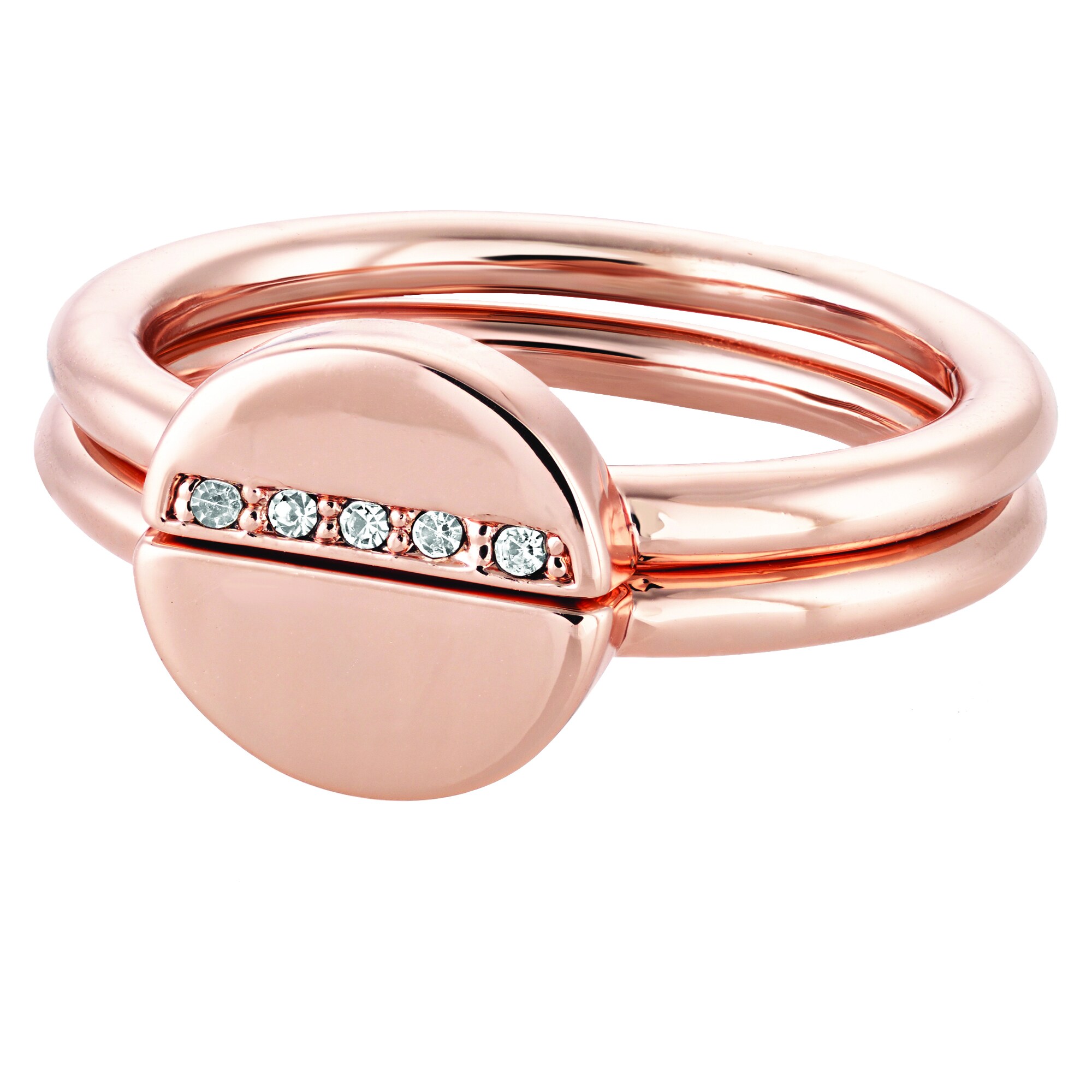 Buckley London Ring Messing rot vergoldet Kristall - Bild 1