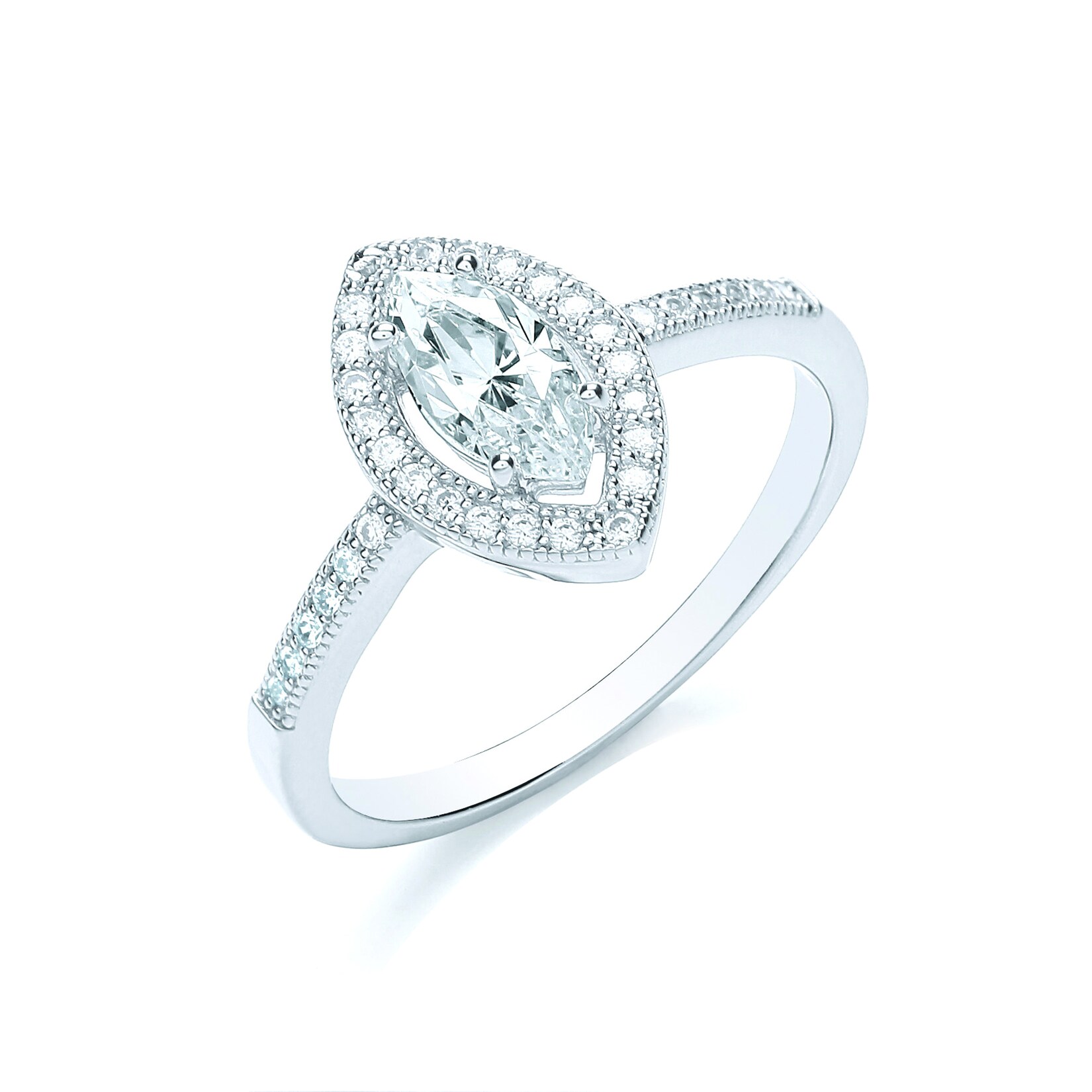 Buckley London Ring Messing rhodiniert Kristall | 04006046296663