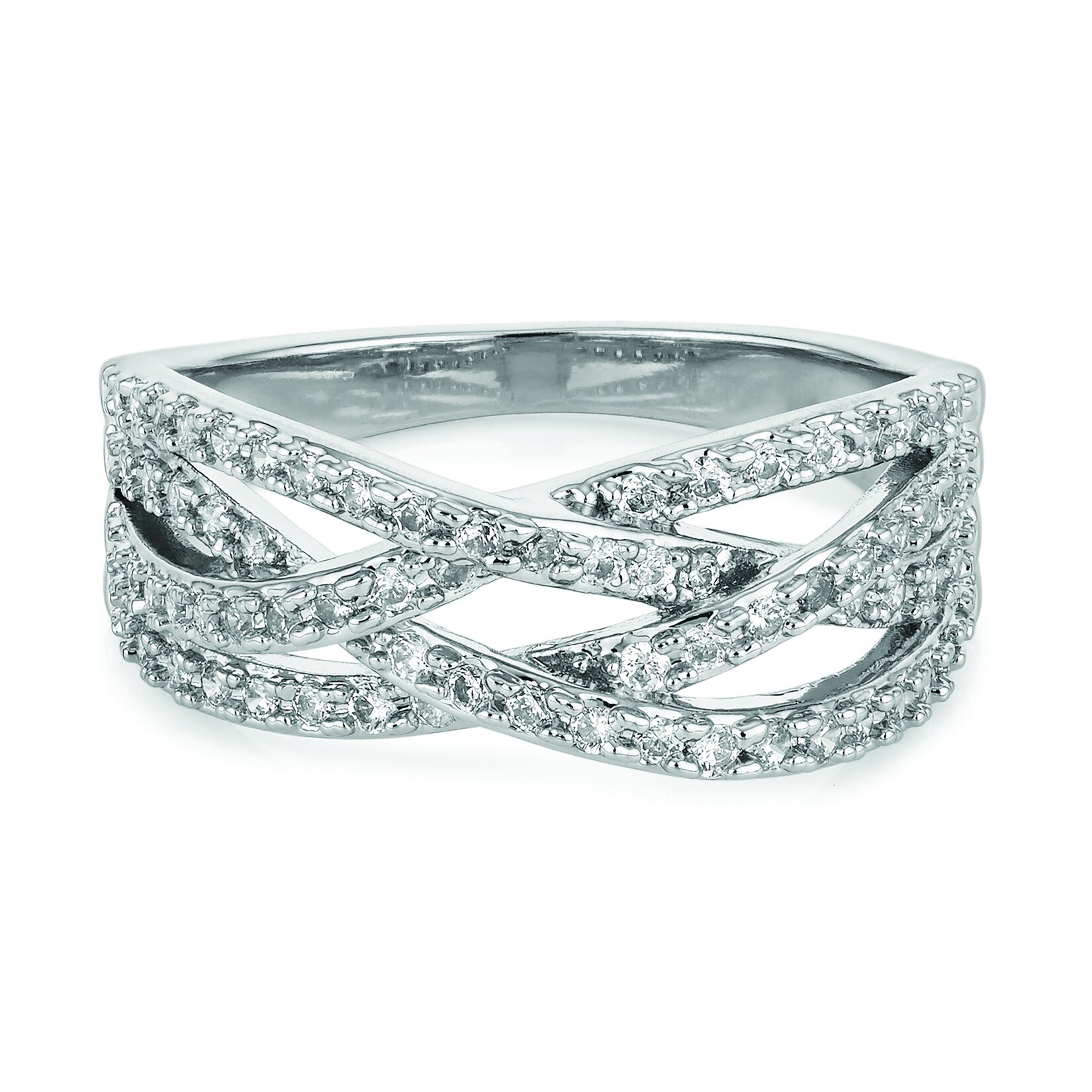 Buckley London Ring Messing rhodiniert Kristalle | 04006046296694