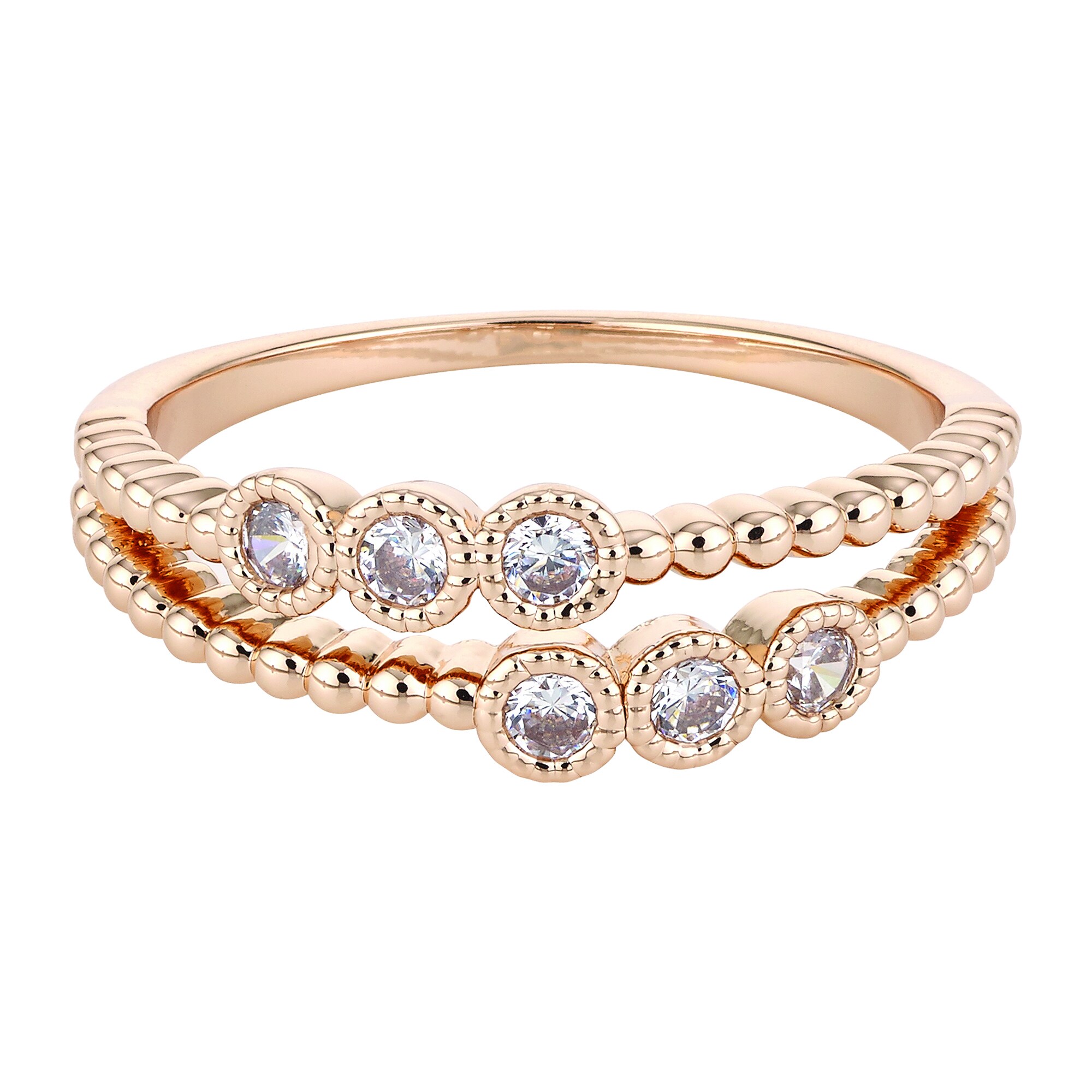 Buckley London Ring Messing rotvergoldet Kristalle - Bild 1