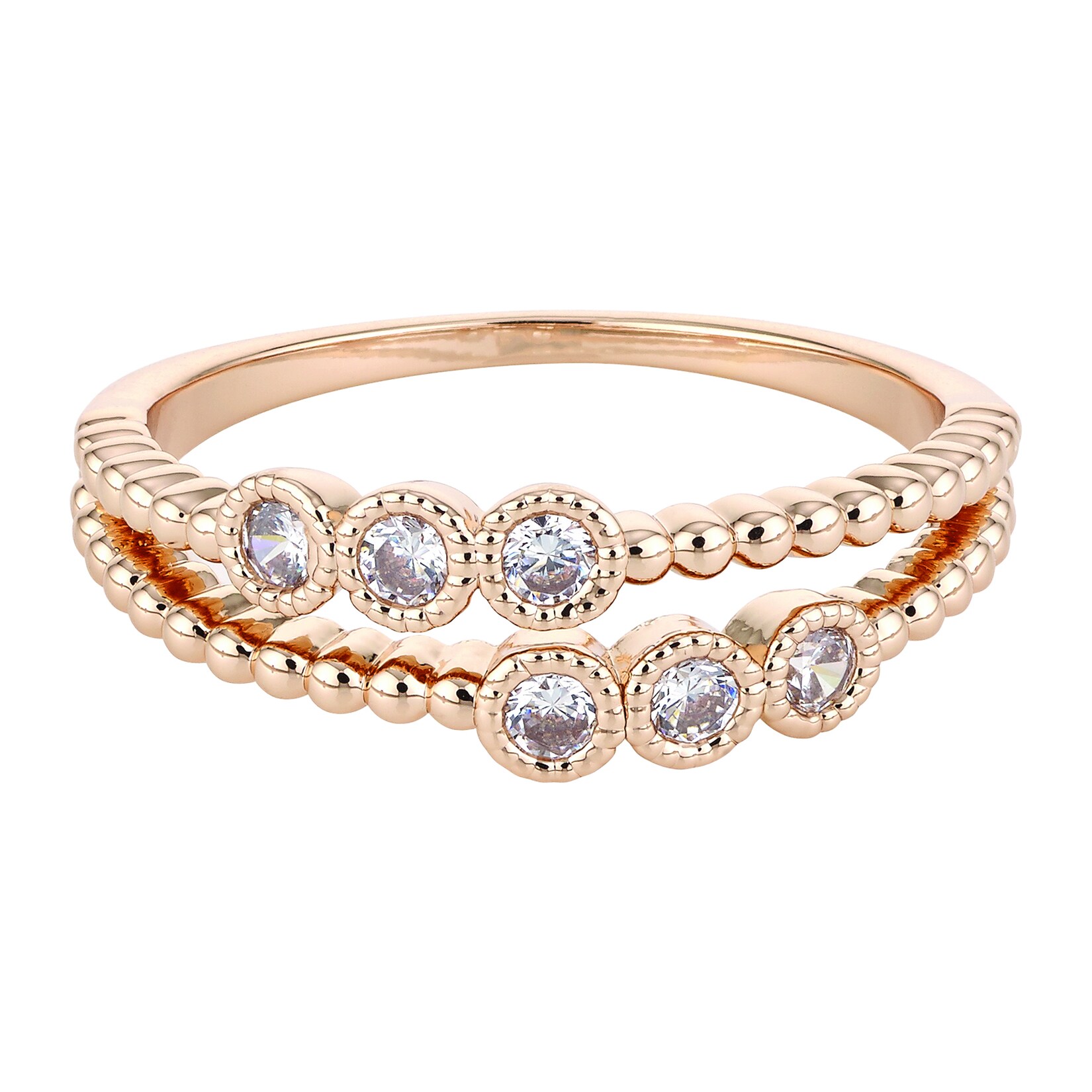 Buckley London Ring Messing rotvergoldet Kristalle | 04006046296878