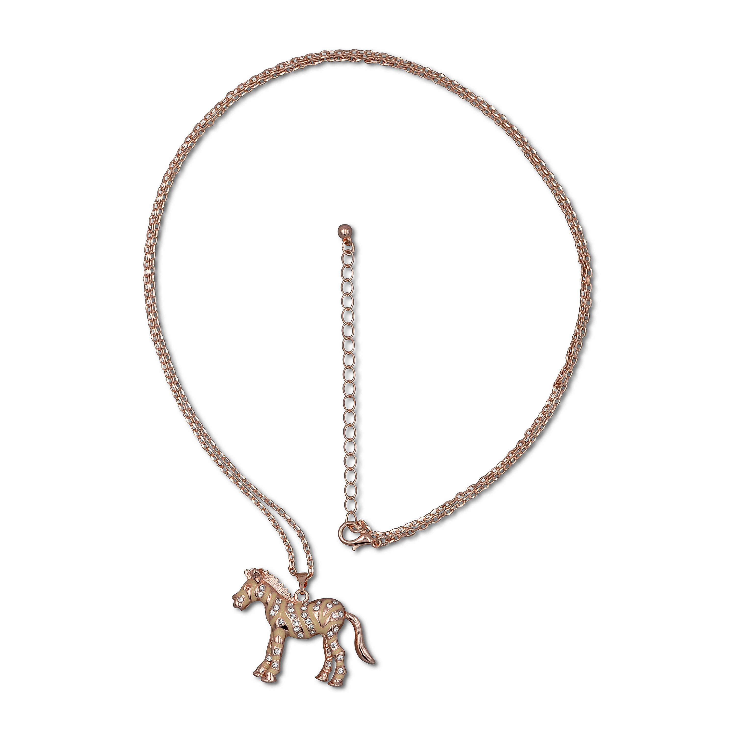 Steuer Modeschmuck Anh&auml;nger mit Kette Zebraanh&auml;nger an Kette - Bild 1