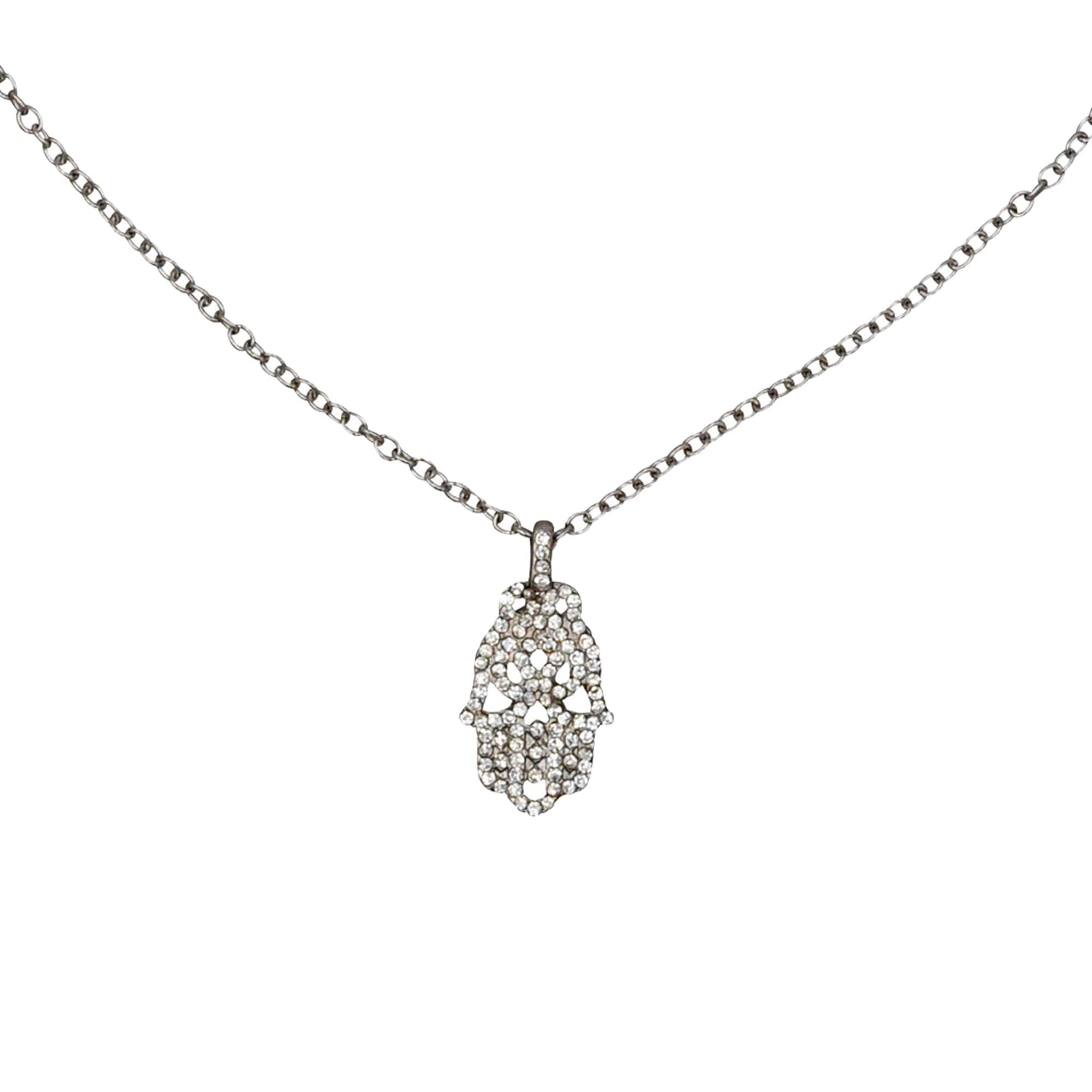 Steuer Modeschmuck Anh&auml;nger mit Kette Metall Kette rhodiumfarben mit Kristallanh&auml;nger - Bild 1