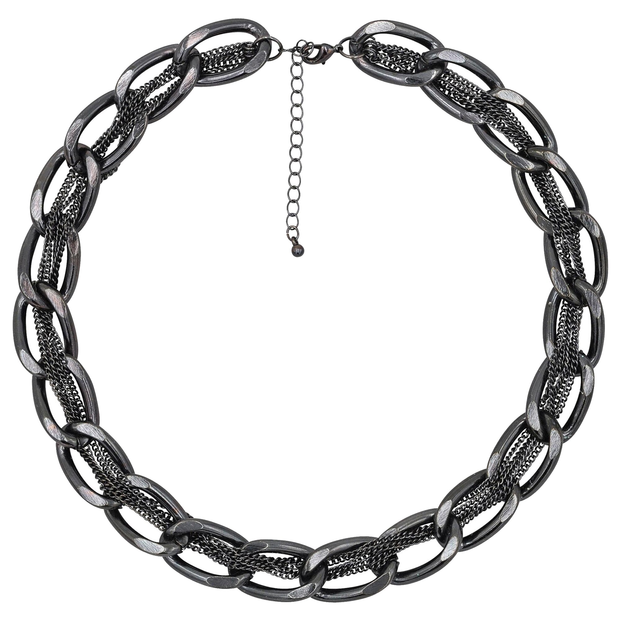 Steuer Modeschmuck Kette schwarze Metall Gliederkette - Bild 1