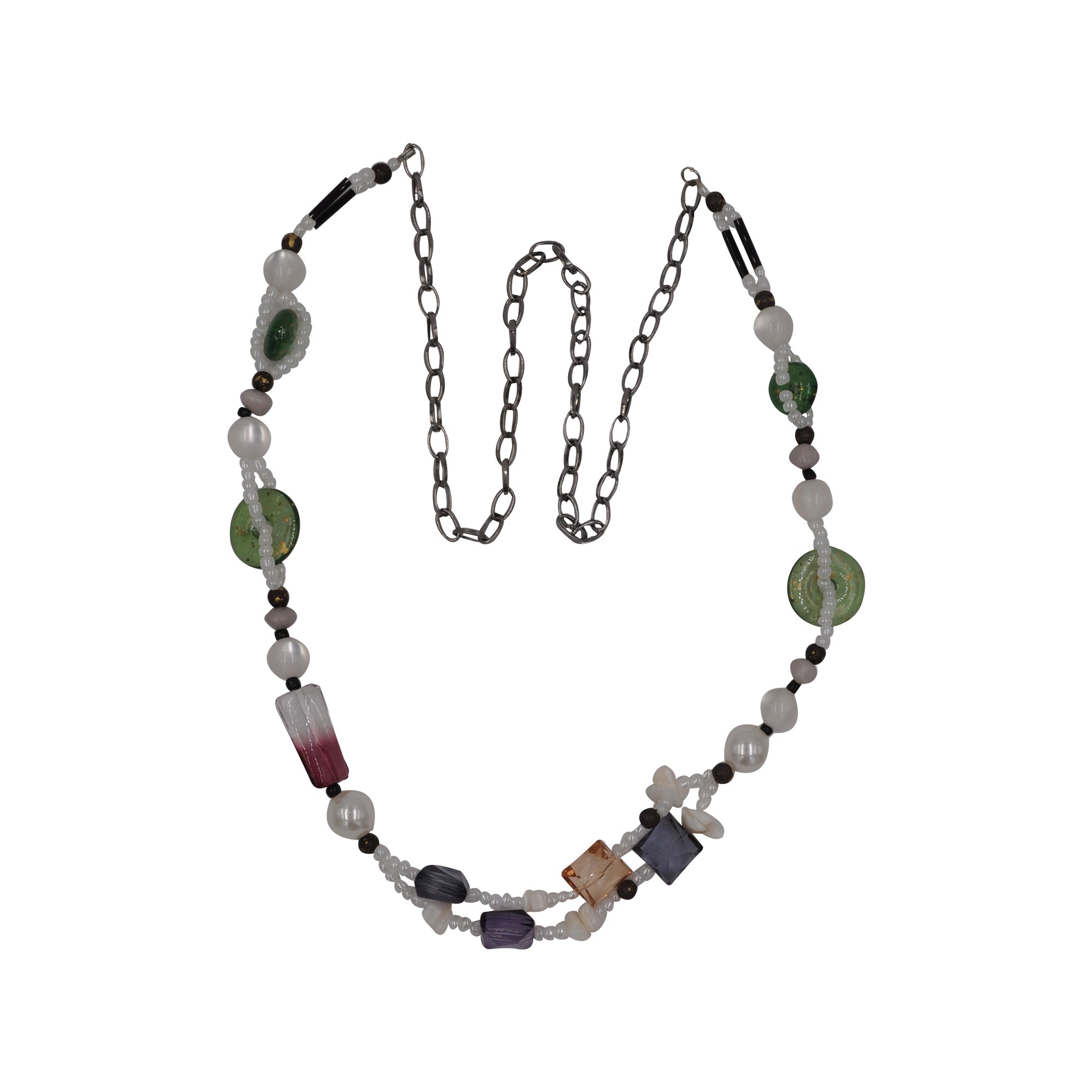 Steuer Modeschmuck Kette Modekette, lang, mehrfarbige Zierde - Bild 1