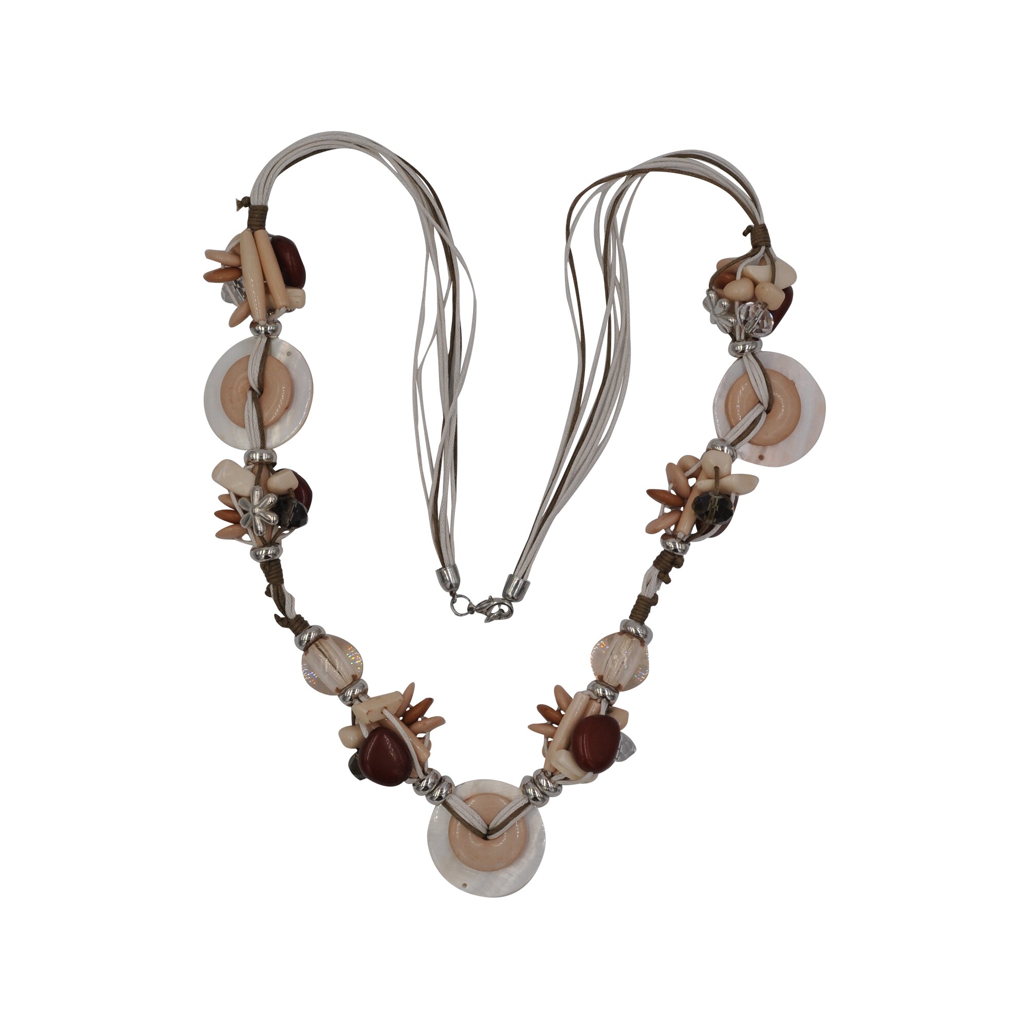 Steuer Modeschmuck Kette Textilkette, lang, mehrfarbige Zierde - Bild 1