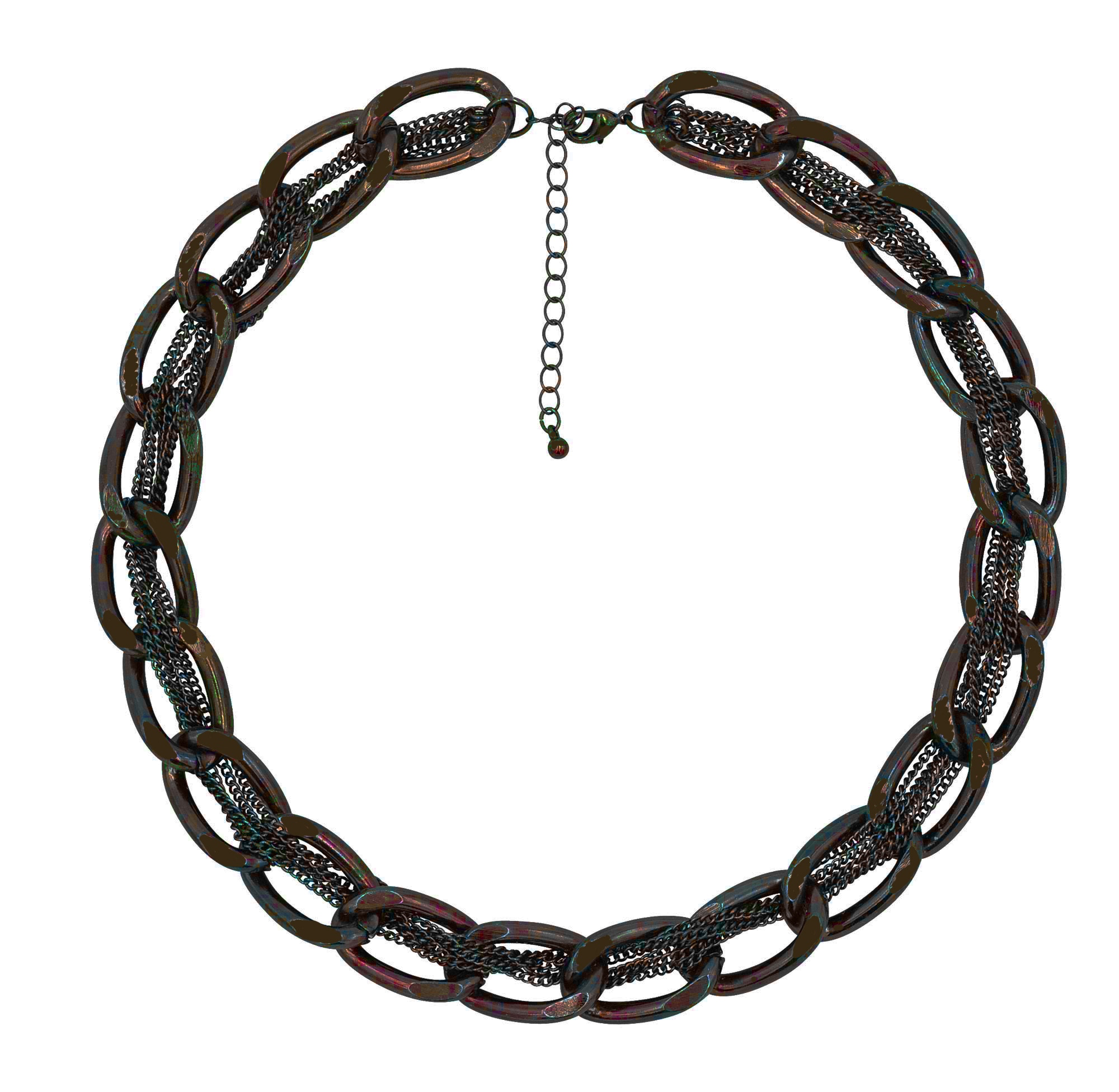 Steuer Modeschmuck Kette braune Metall Gliederkette - Bild 1