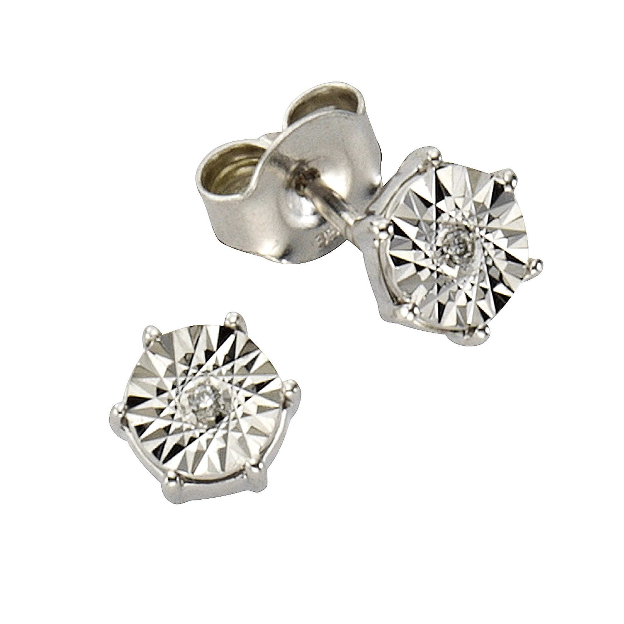 Diamonds by Ellen K. Ohrstecker 333 Wei&szlig;gold Brillant 0,02ct. - Bild 1