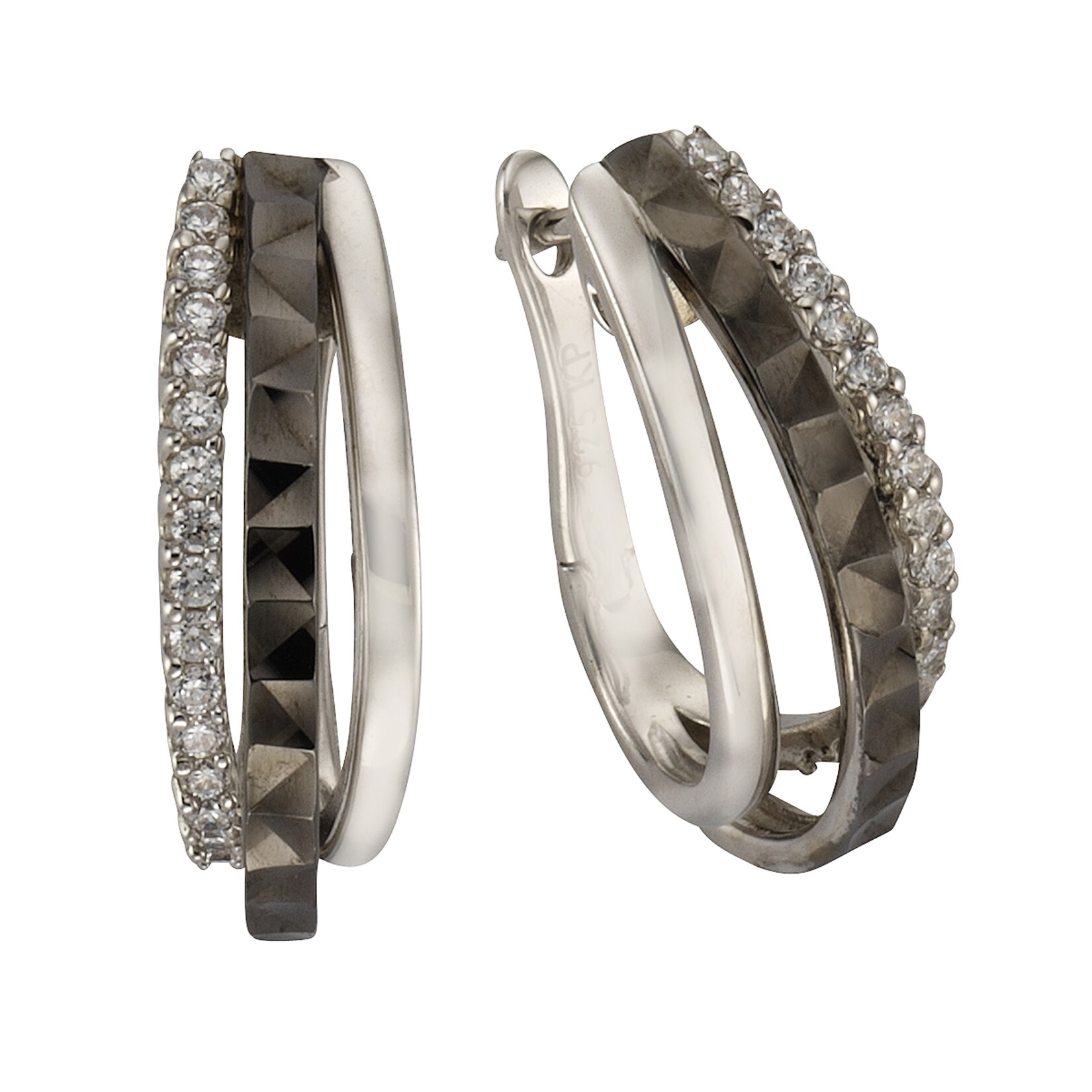 Celesta Silber Ohrringe Silber 925 rhodiniert mit Zirkonia weiß | 04006046210126