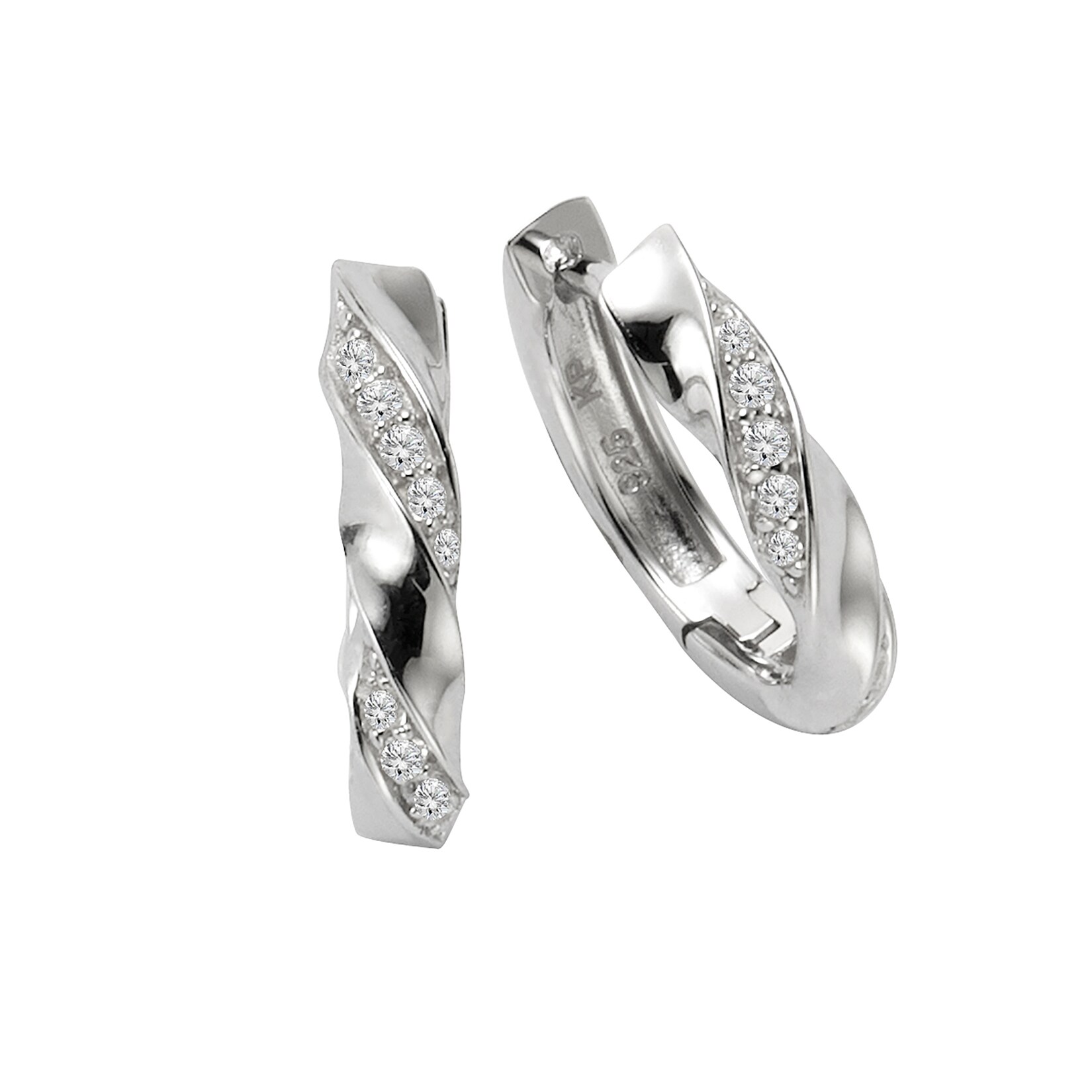 Zeeme Silber Ohrringe Silber 925 Zirkonia weiß