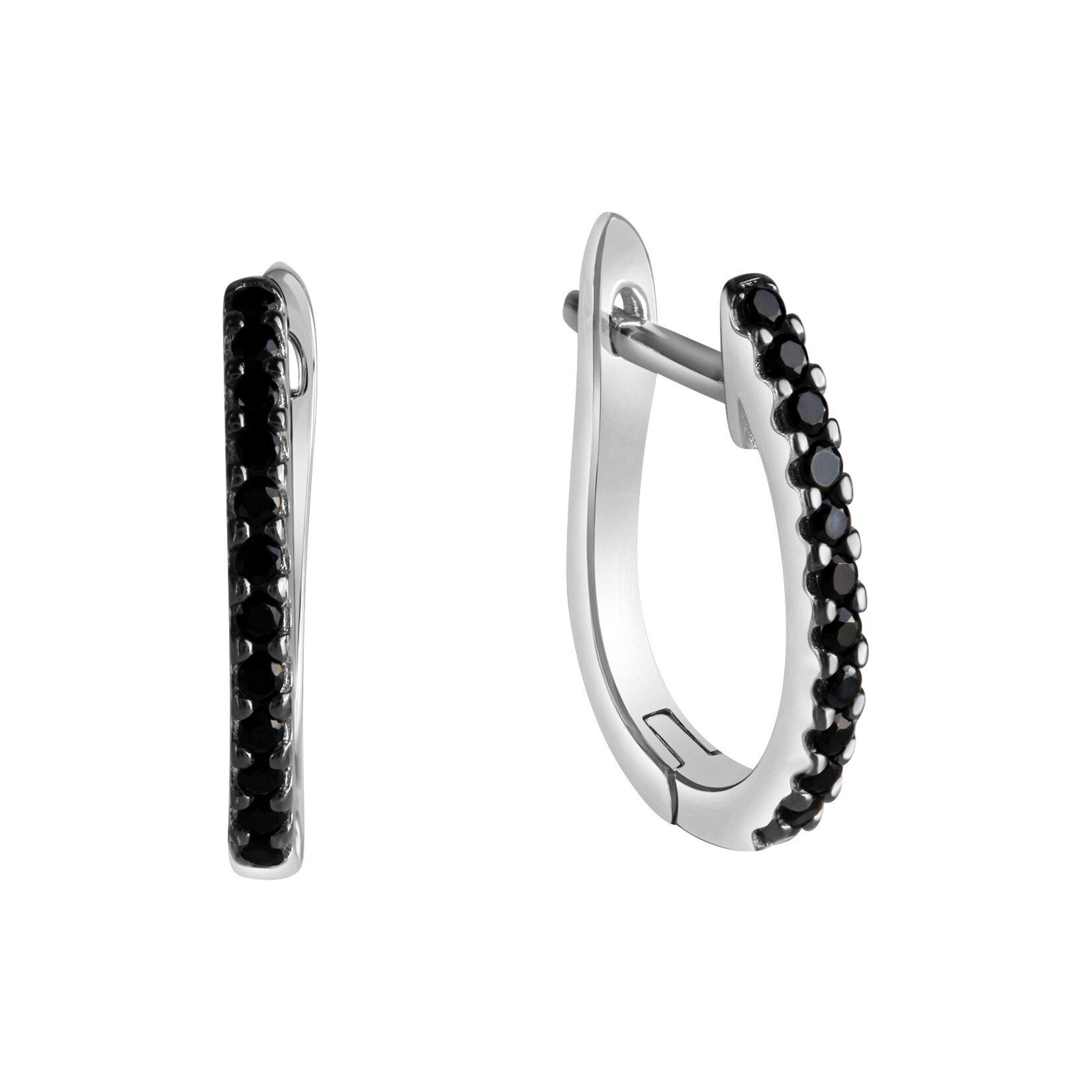 Celesta Silber Ohrringe Silber 925 rhodiniert mit 24 schwarzen Zirkonia-Steinen | 04006046396677