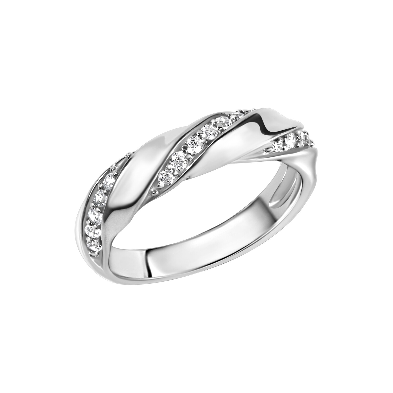 Zeeme Silber Ring Silber 925 rhodiniert mit Zirkonia weiß