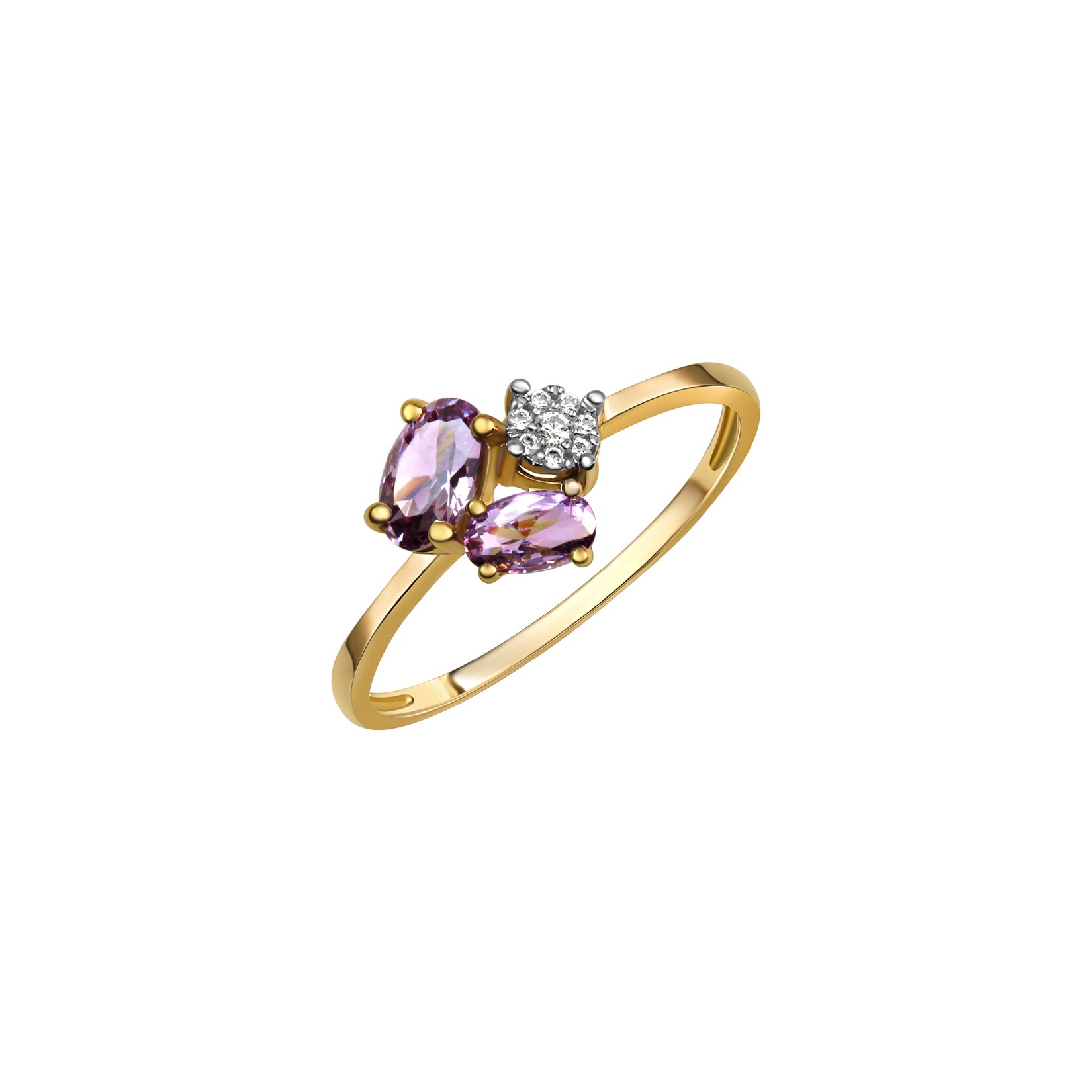 Fascination by Ellen K., F Ring Gold 375 mit echtem Amethyst + Zirkonia | 04006046369619