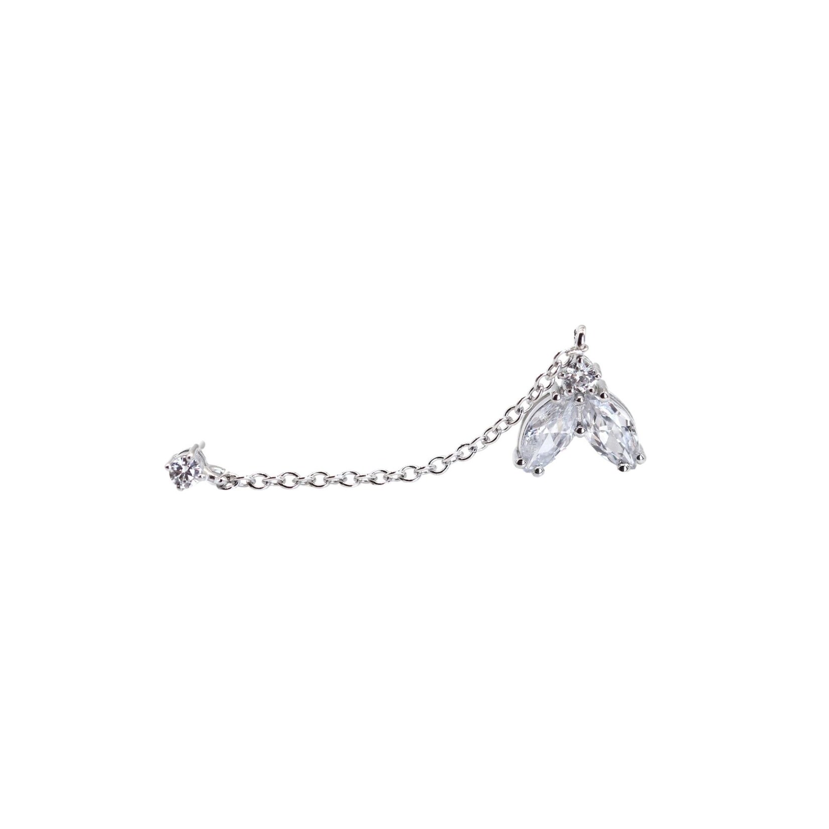LEIS Ohrhänger 925 Sterling Silber rhodiniert Glänzend 4 Zirkonia weiß