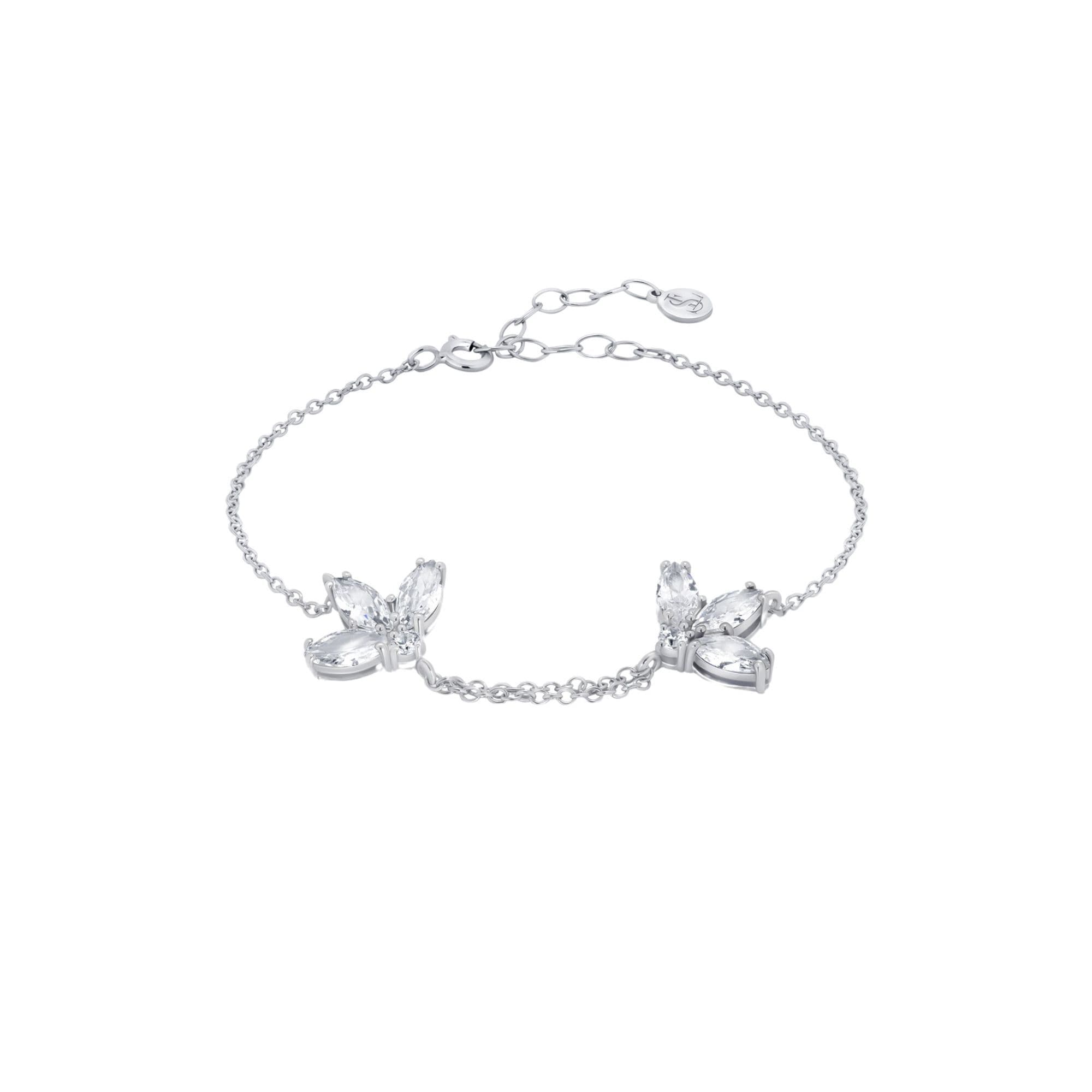 LEIS Armband 925 Sterling Silber rhodiniert  Gl&auml;nzend Blume Zirkonia wei&szlig; - Bild 1