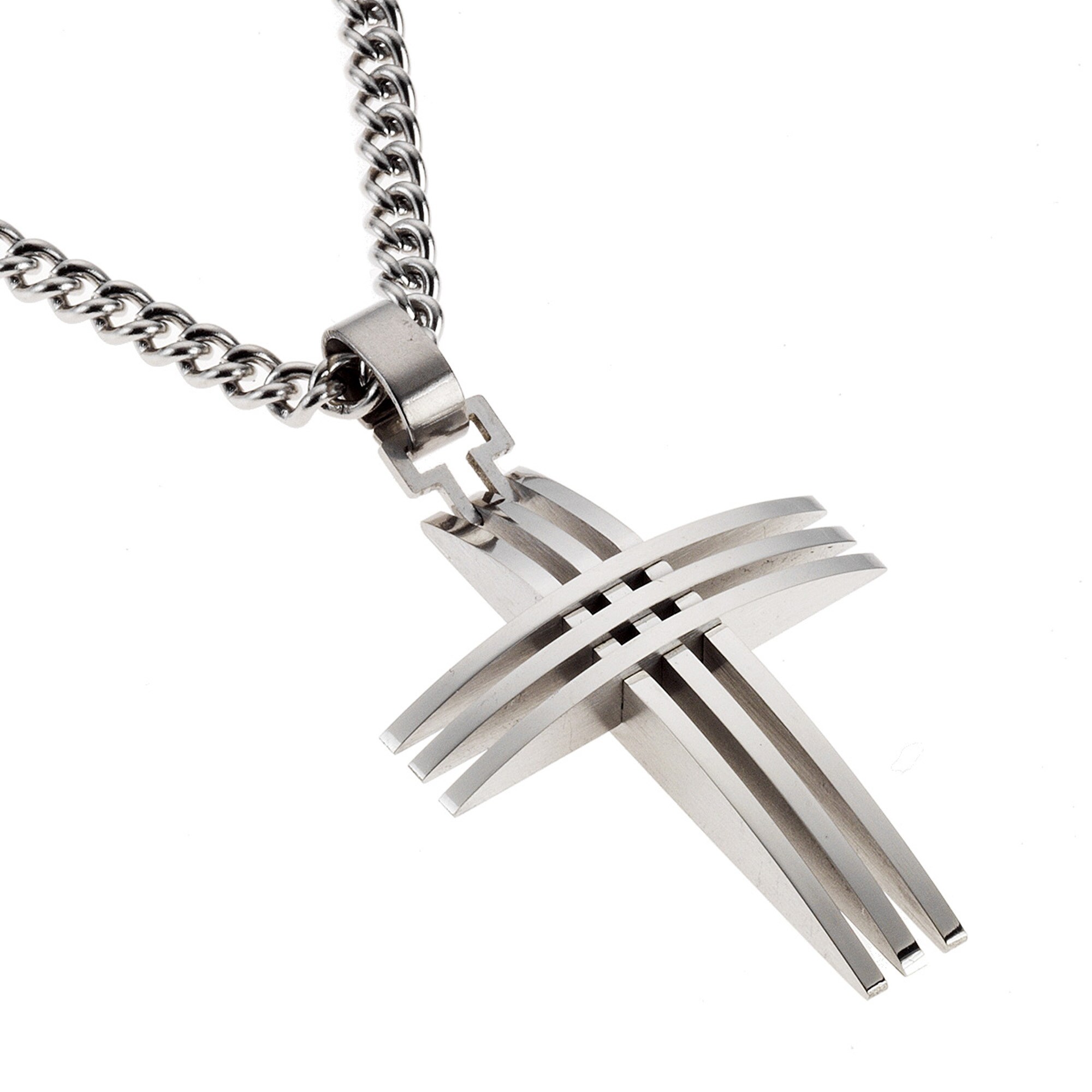 Zeeme Stainless Steel Halskette Edelstahl mit Kreuz-Anh&auml;nger 45cm lang - Bild 1