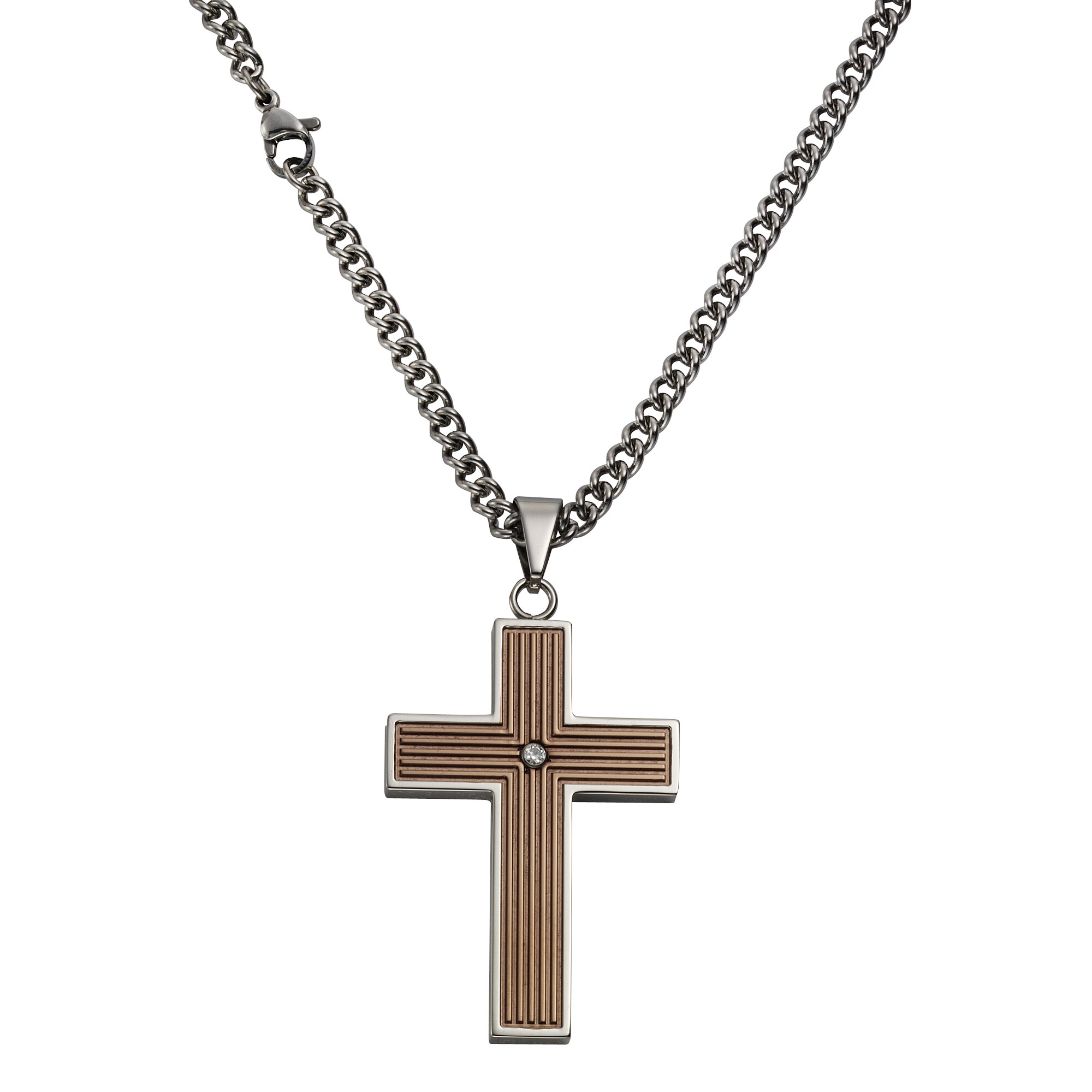 Zeeme Stainless Steel Anh&auml;nger mit Kette Edelstahl Kreuz - Bild 1