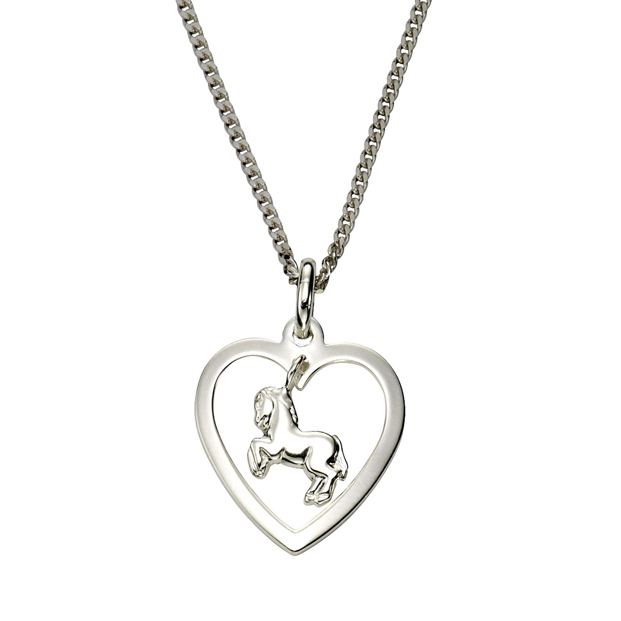 Zeeme for Kids Halskette Silber 925 Motiv Herz und Pferd - Bild 1