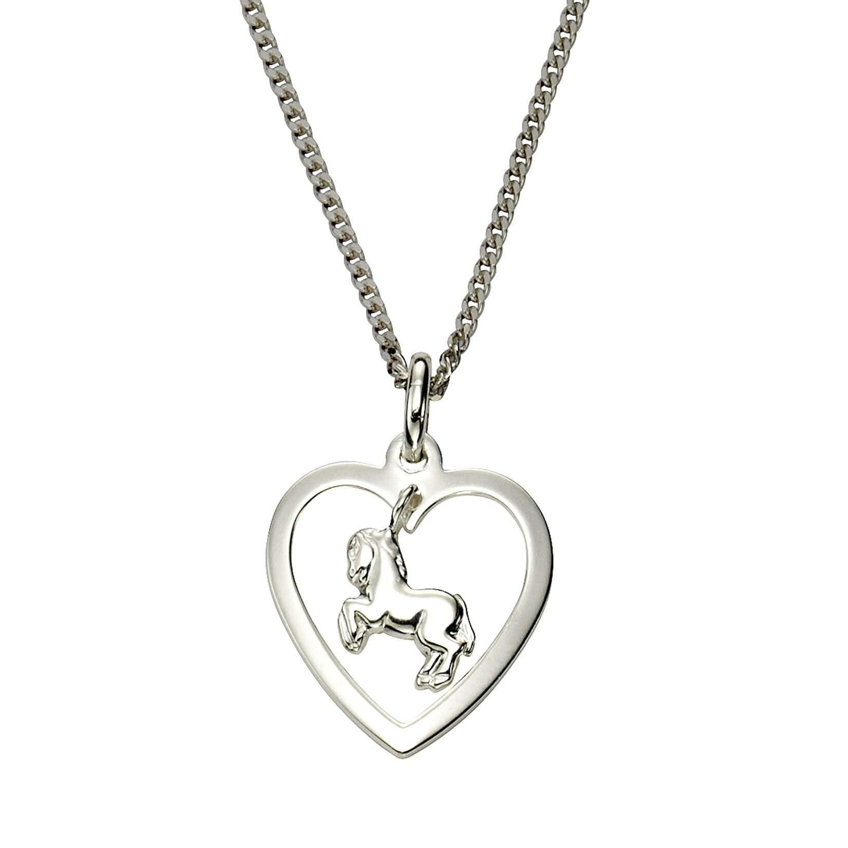 Zeeme for Kids Halskette Silber 925 Motiv Herz und Pferd | 04006046182768