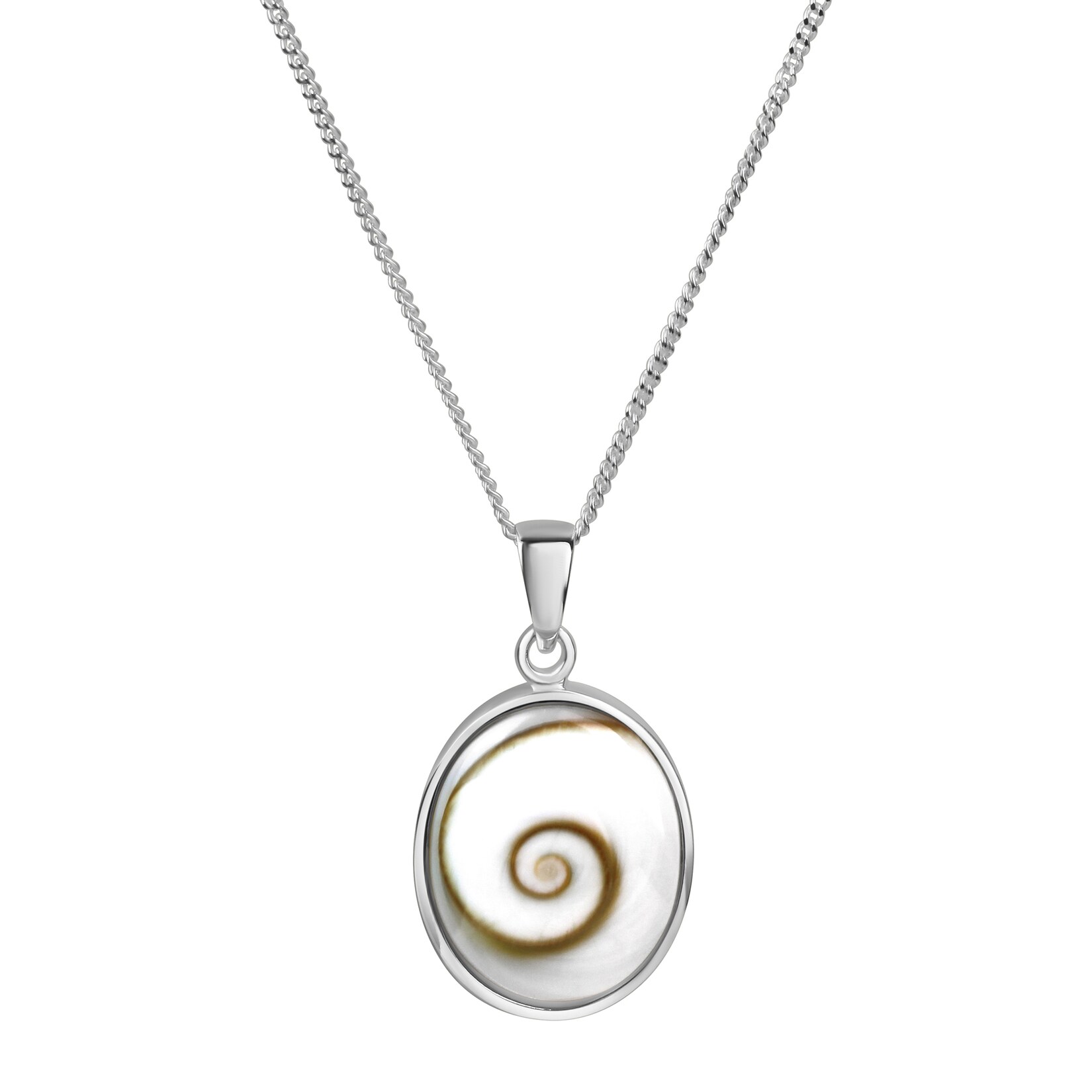 Zeeme Pearls Halskette Silber 925 rhodiniert mit weißer Muschel 45cm lang | 04006046150576