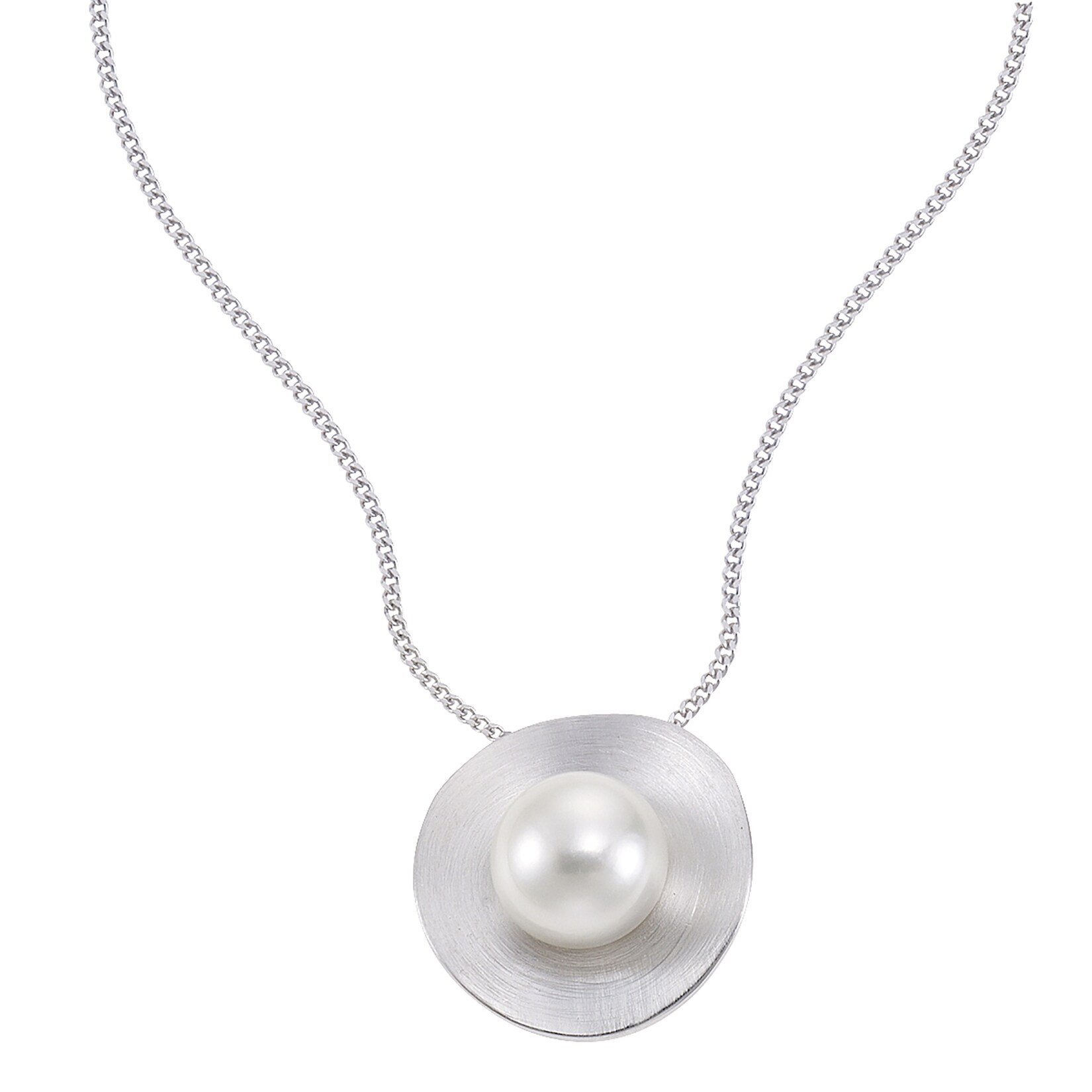 Zeeme Pearls Halskette Silber 925 rhodiniert mit einer weißen Perle 10mm | 04006046176385