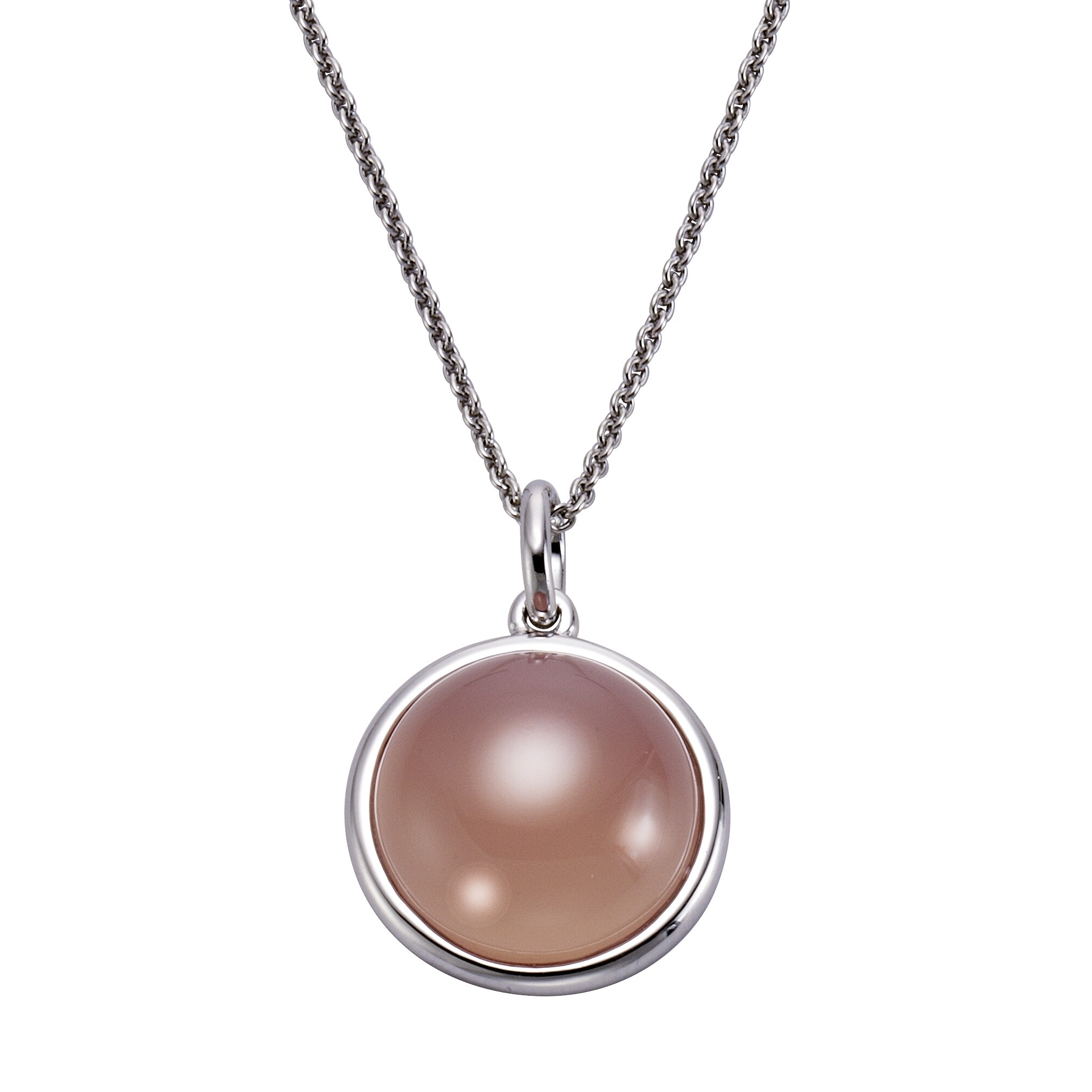 Jamelli Anh&auml;nger mit Kette 925 Silber Rosenquarz - Bild 1