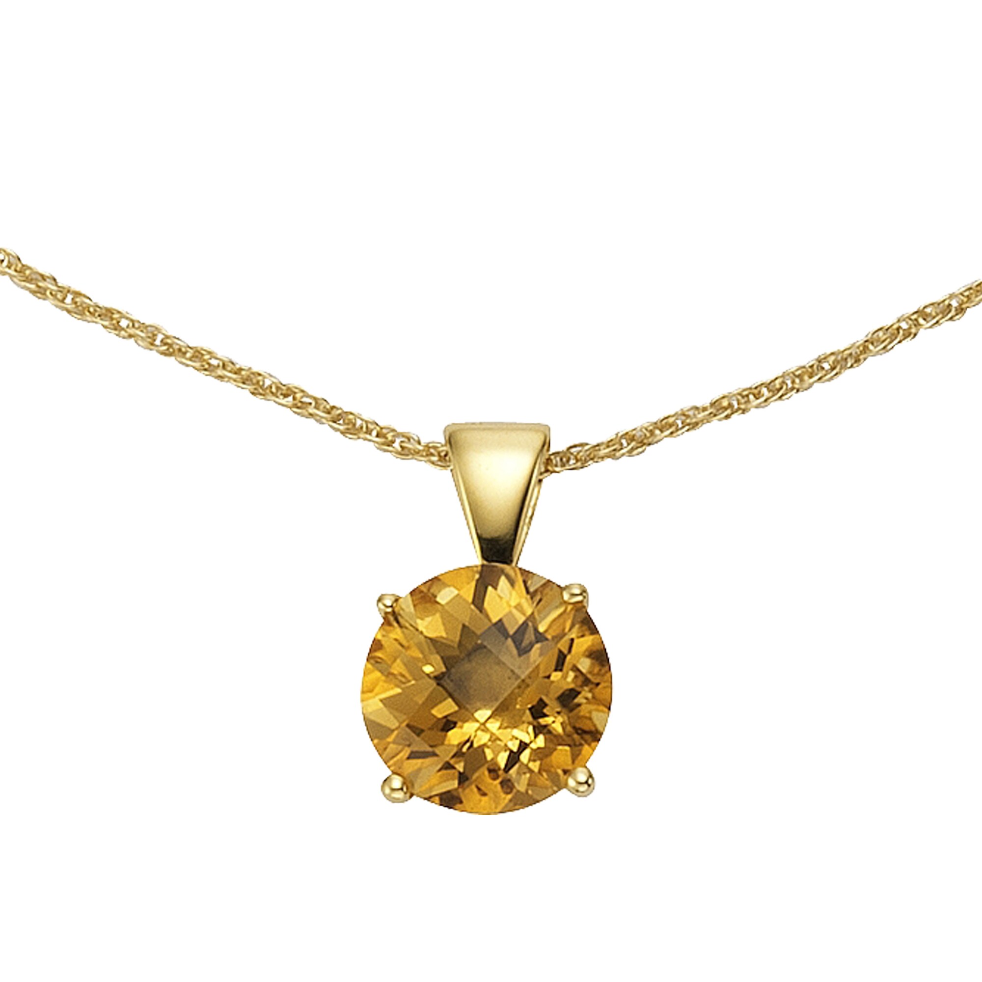 Jamelli Halskette Silber 925 vergoldet 45/42cm lang mit echtem Citrin 10mm - Bild 1