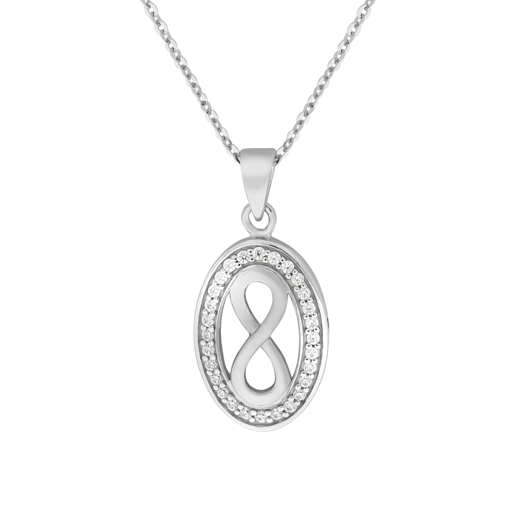 Zeeme Silber Halskette Silber 925 rhodiniert mit Unendlichkeits-Symbol