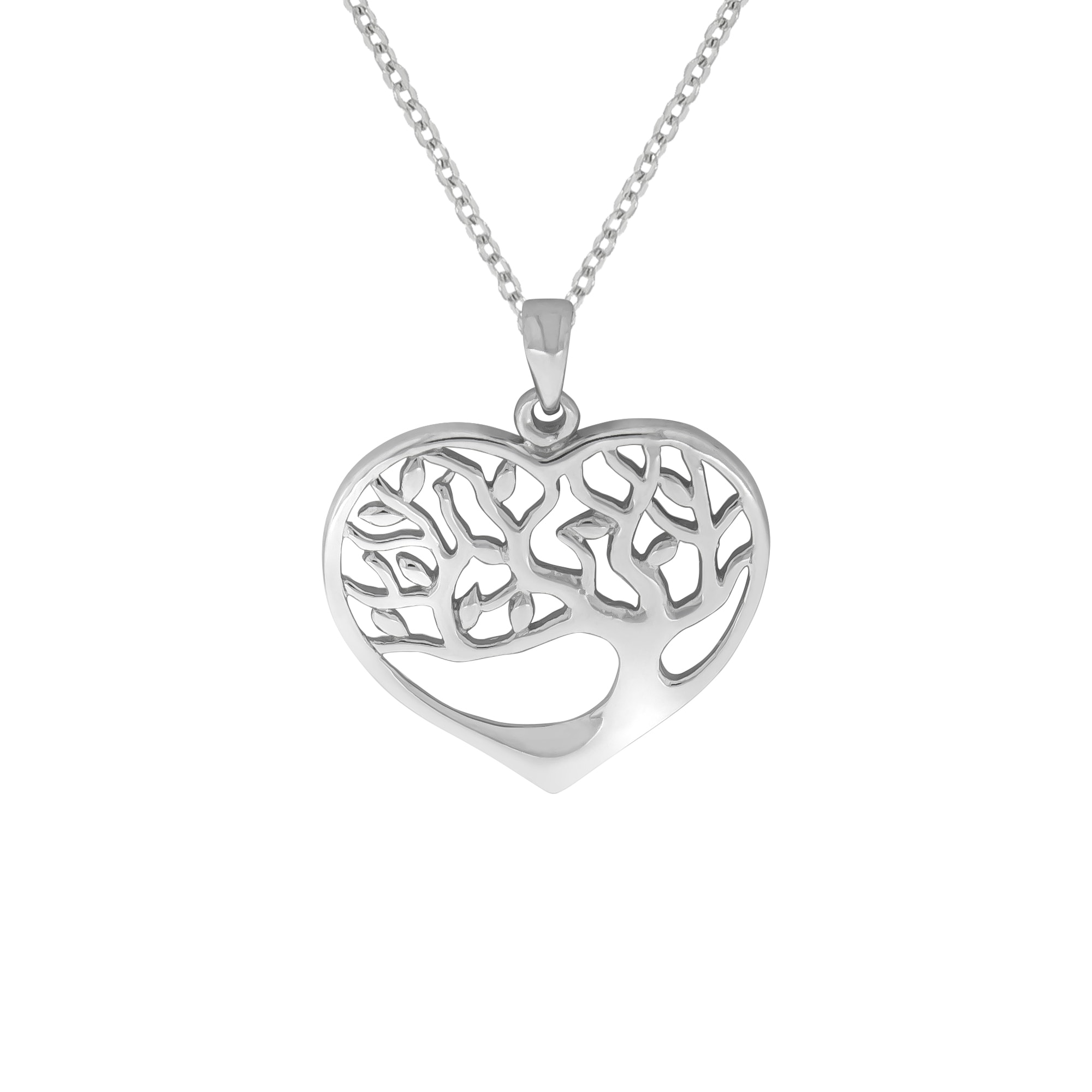 Zeeme Silber Halskette Silber 925 rhodiniert mit Herz- und Lebensbaum-Motiv - Bild 1