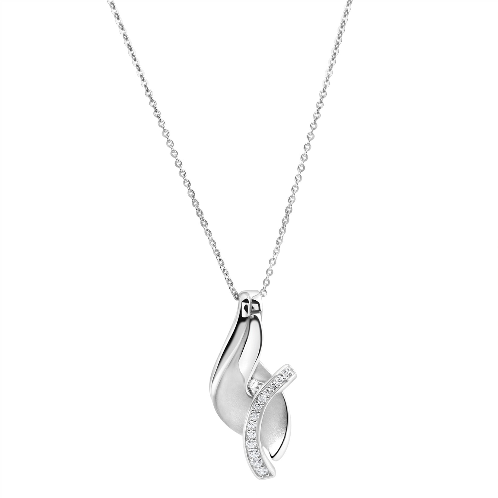 Zeeme Silber Anhänger mit Kette 925/- Sterling Silber rhodiniert Zirkonia | 04006046406765