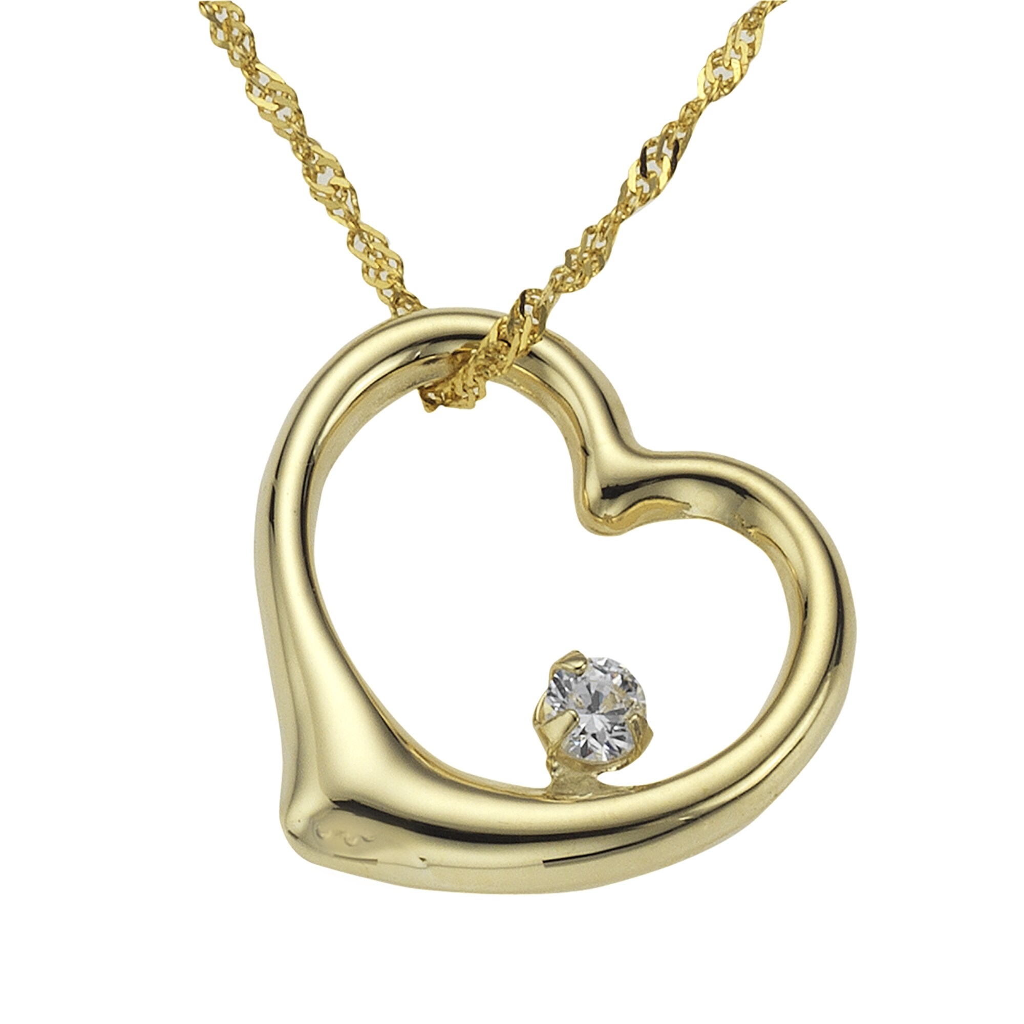 Fascination by Ellen K. Halskette Gold 333 Herz Motiv Zirkonia wei&szlig; - Bild 1