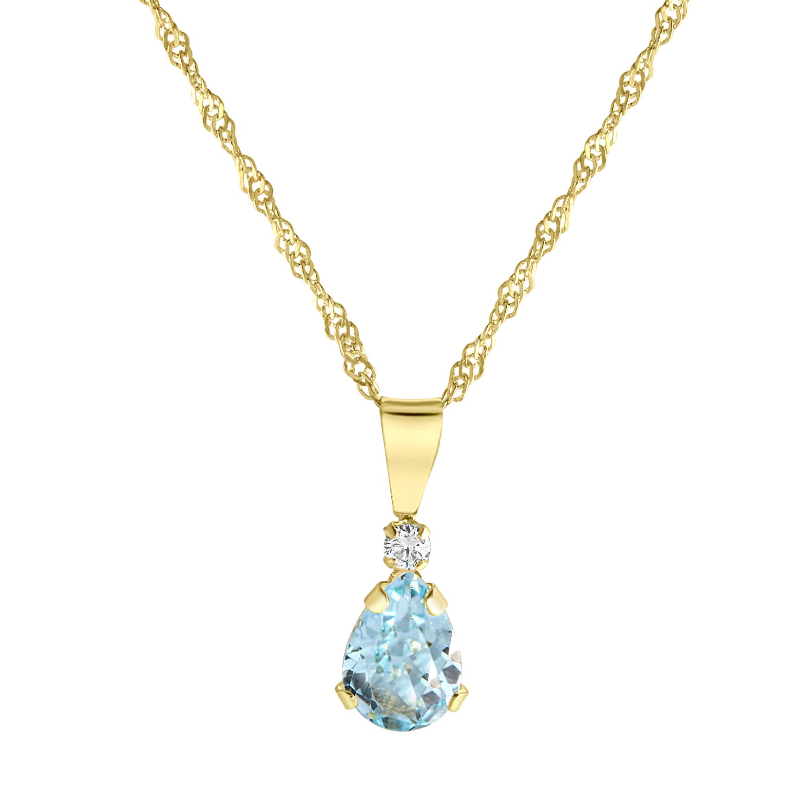 Fascination by Ellen K. Halskette 375 Gold mit Blautopas (beh.) und Zirkonia weiß