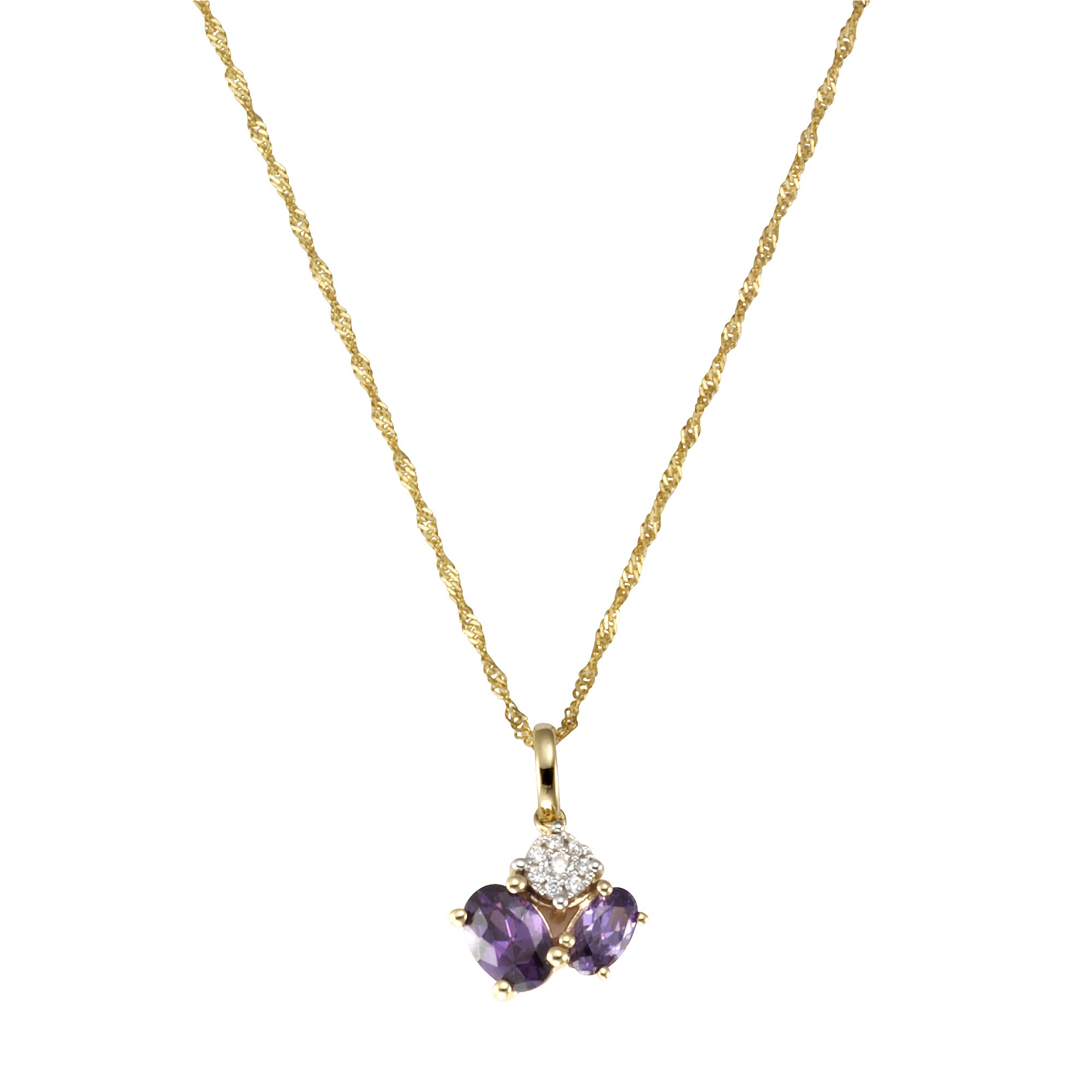 Fascination by Ellen K., F Halskette Gold 375 mit echtem Amethyst + Zirkonia - Bild 1