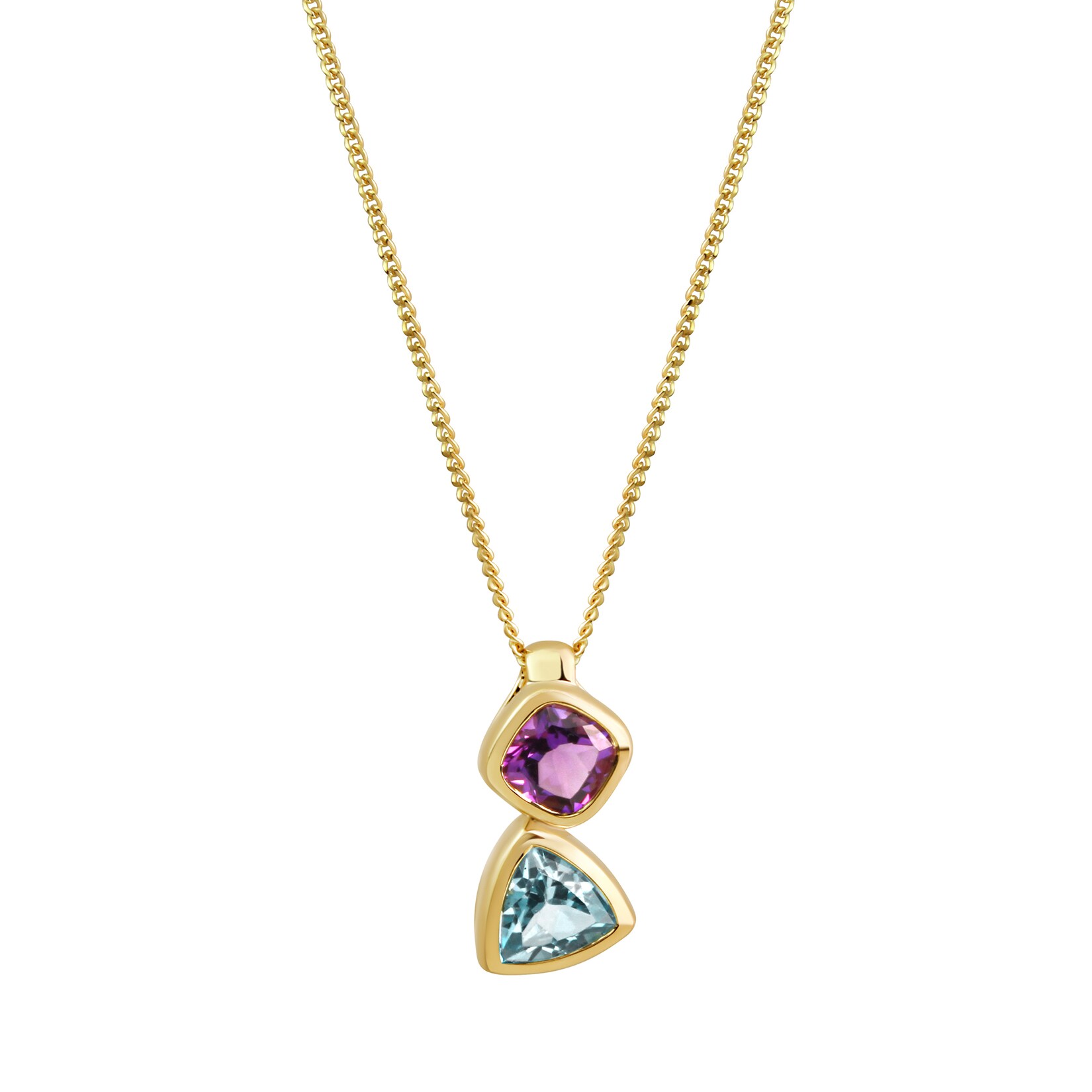 Fascination by Ellen K. Halskette Gold 375 mit Blautopas (beh.) + Amethyst | 04006046344180