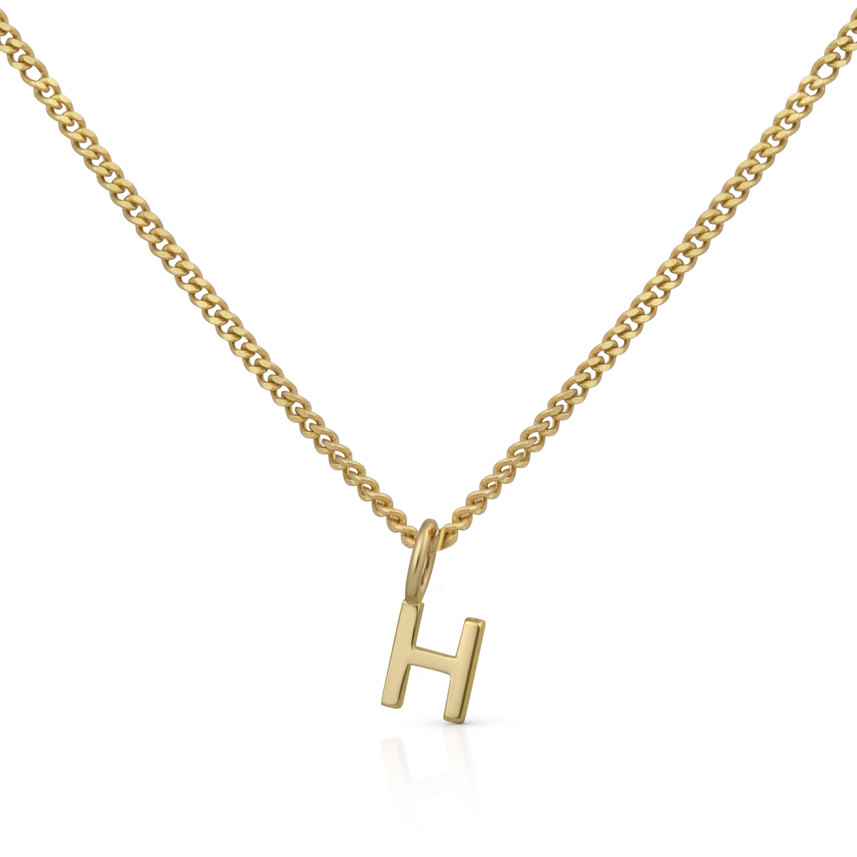 Orolino Halskette Gold 375 mit Anh&auml;nger 42/45cm lang Buchstabe H - Bild 1