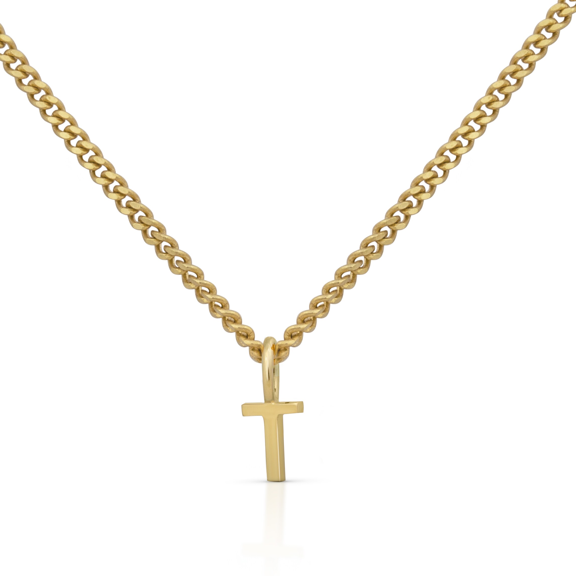 Orolino Halskette Gold 375 mit Anh&auml;nger 42/45cm lang Buchstabe T - Bild 1